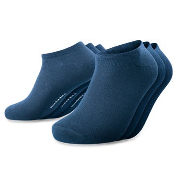 FreeFeel | Set van 3 paar hemelsblauwe bamboe enkelsokken FreeFeel | Set van 3 paar hemelsblauwe bamboe enkelsokken
