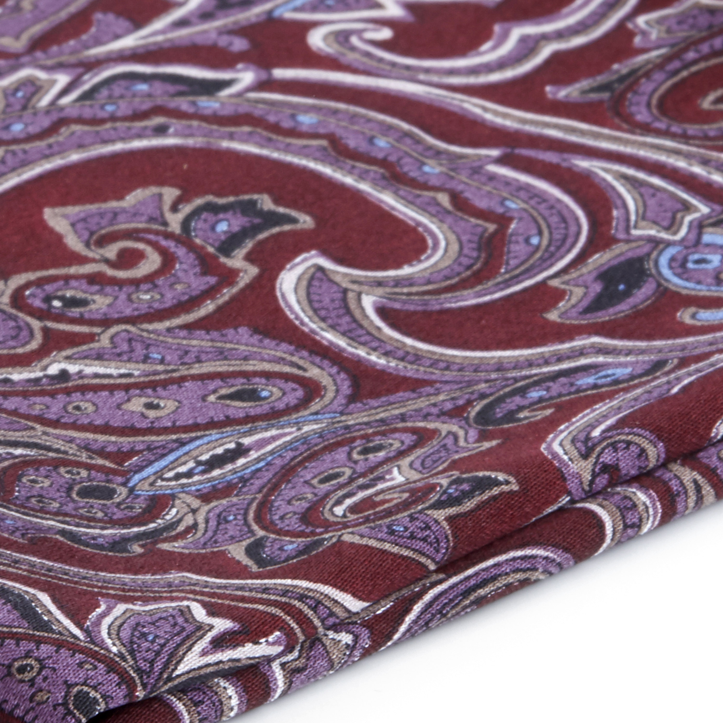 Barock Seiden Einstecktuch In Rot & Lavendel  - 2