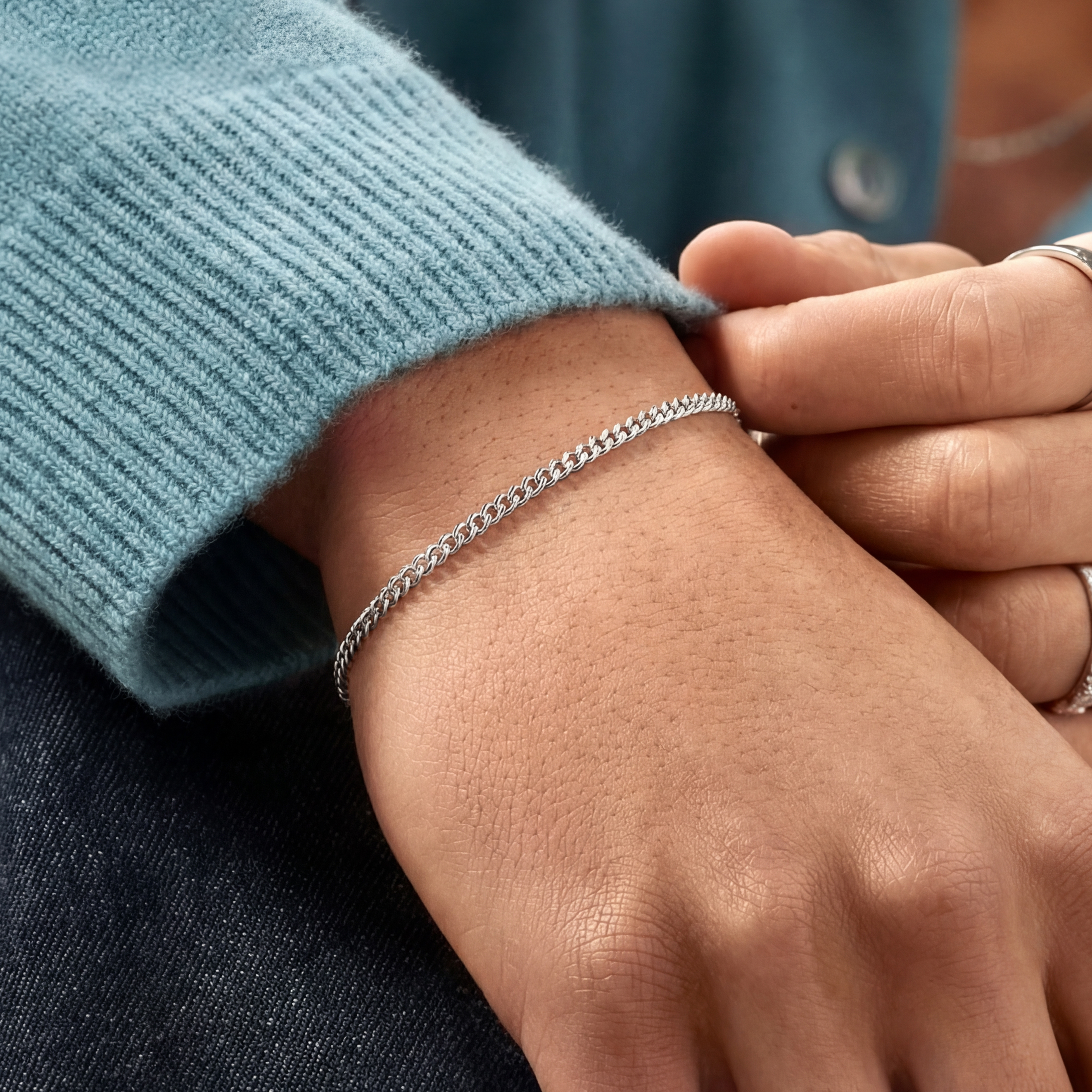 Argentia | 925 | Pulseira Corrente Grumet em Prata de Lei banhada a Ródio de 2 mm - 5