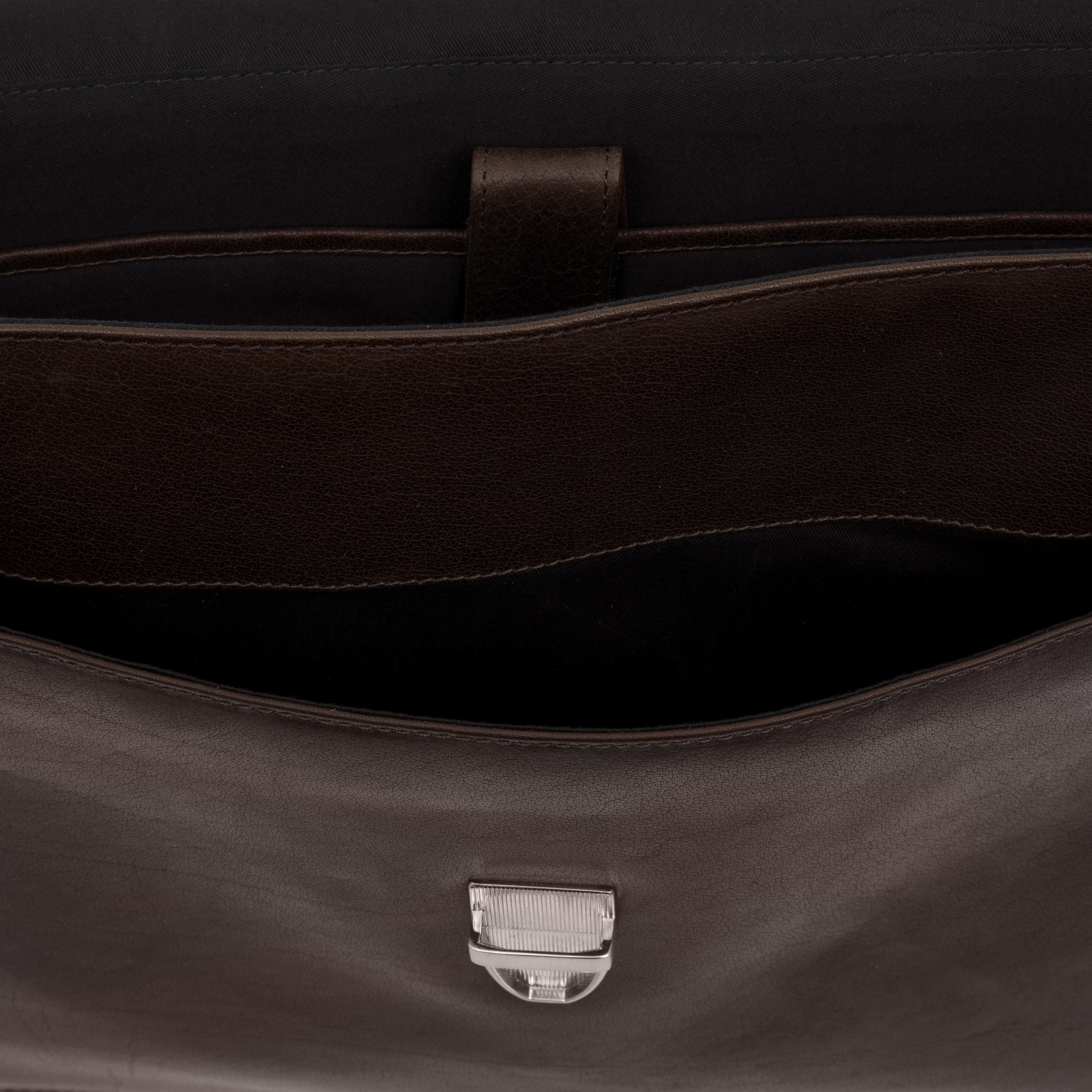 Serviette Montréal en cuir marron foncé - 12