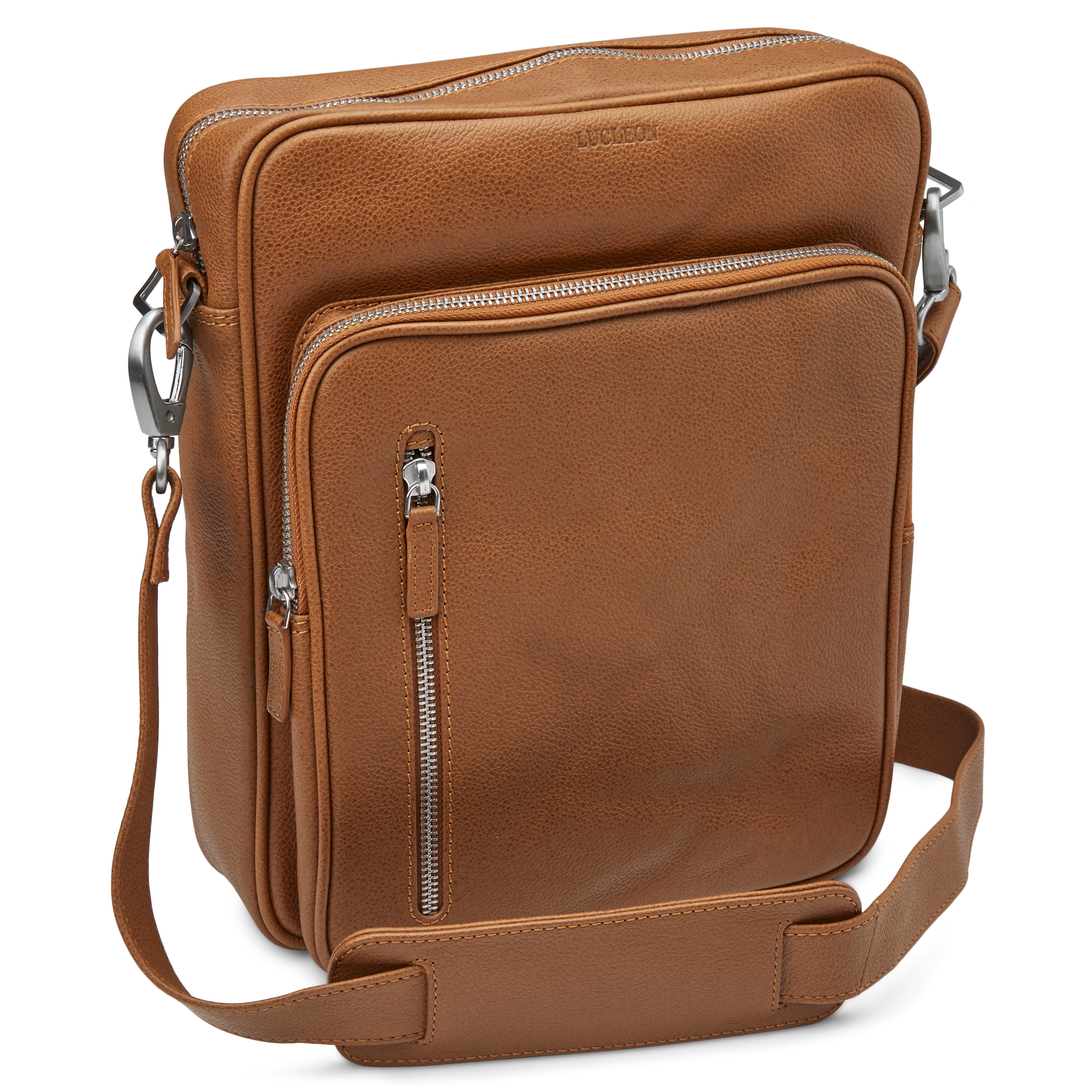 Tan Leather Reporter Bag - 2