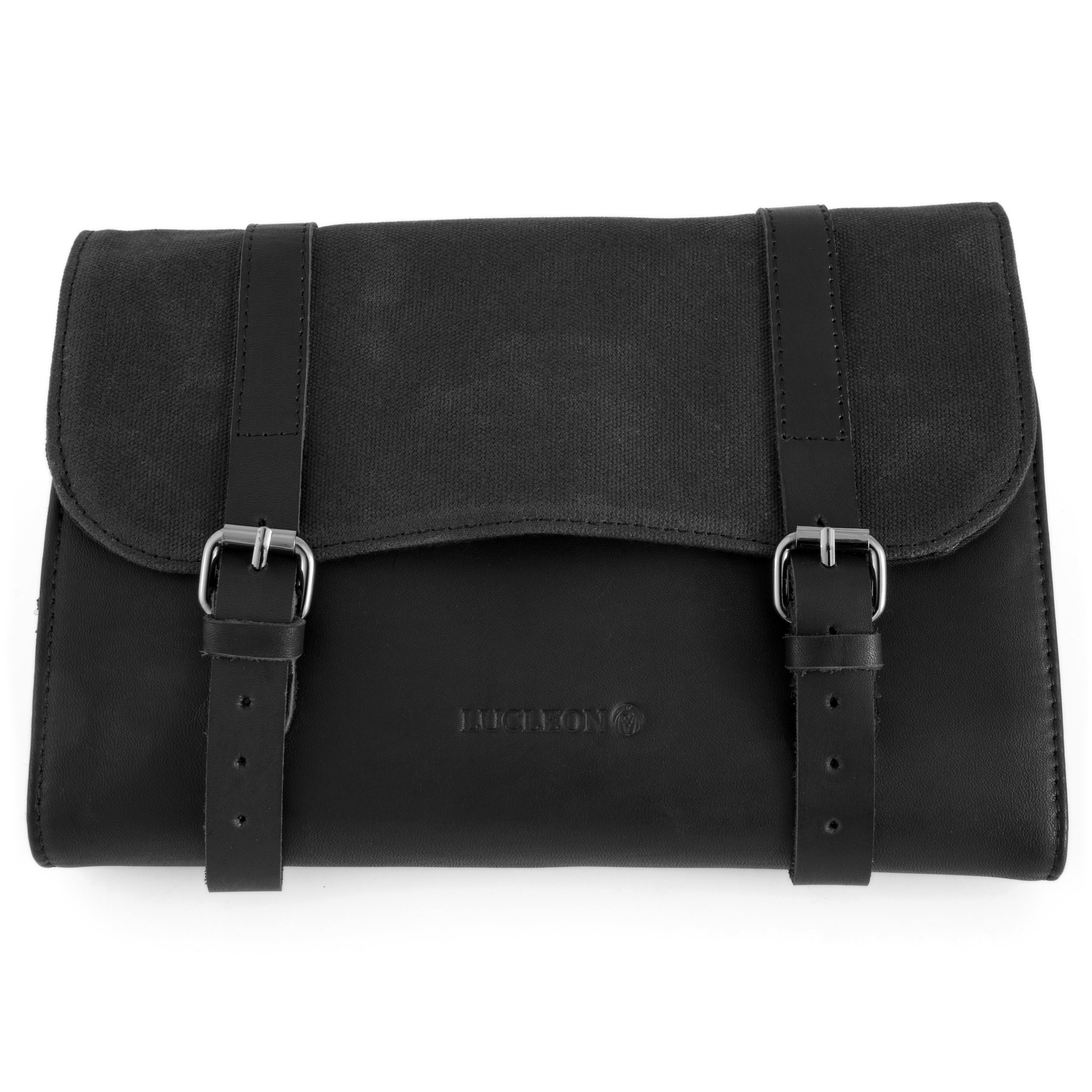 Black Waxed Canvas Roll Out Wash Bag In stock! Lucleon