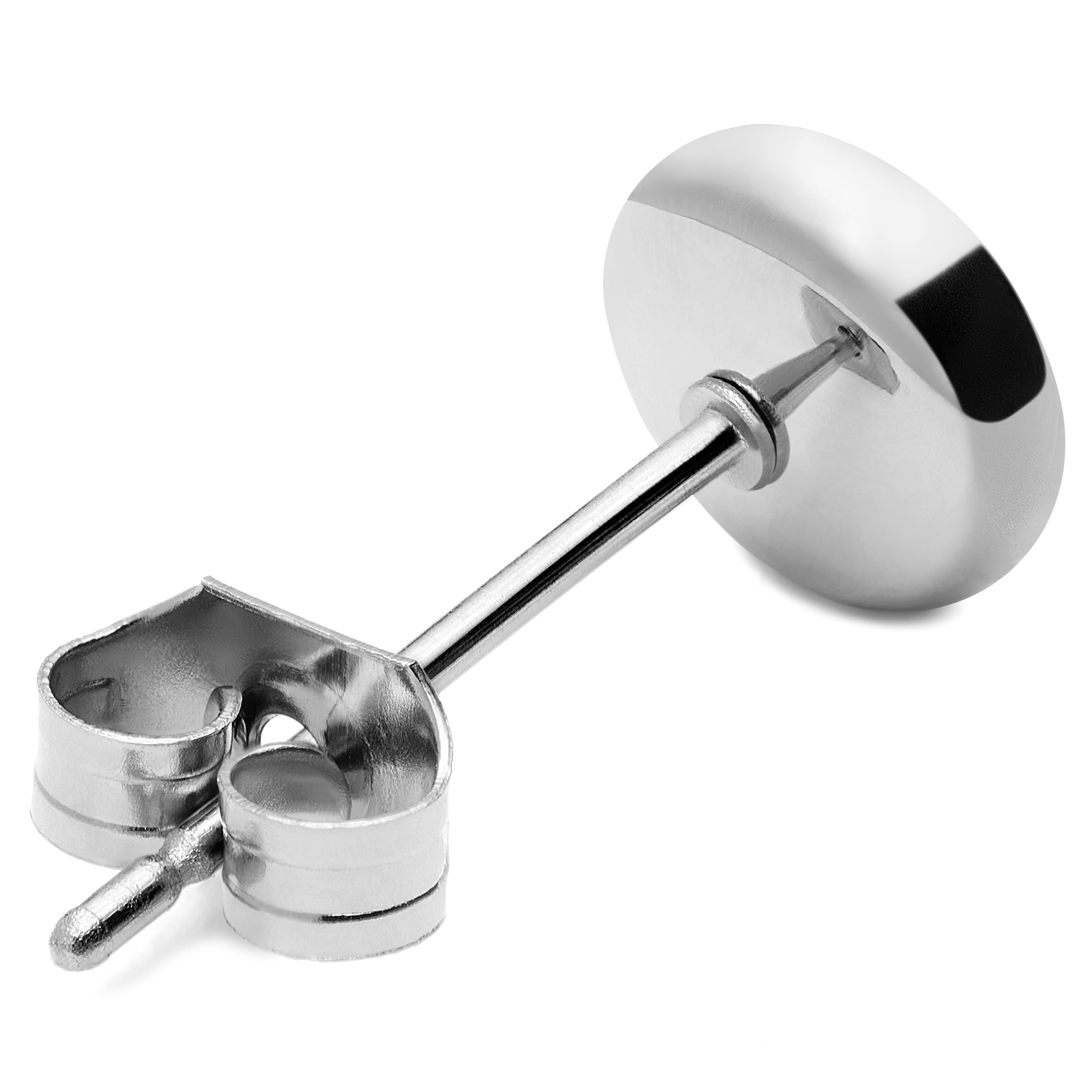 6mm ocelová náušnice pecka stříbrné barvy - 2