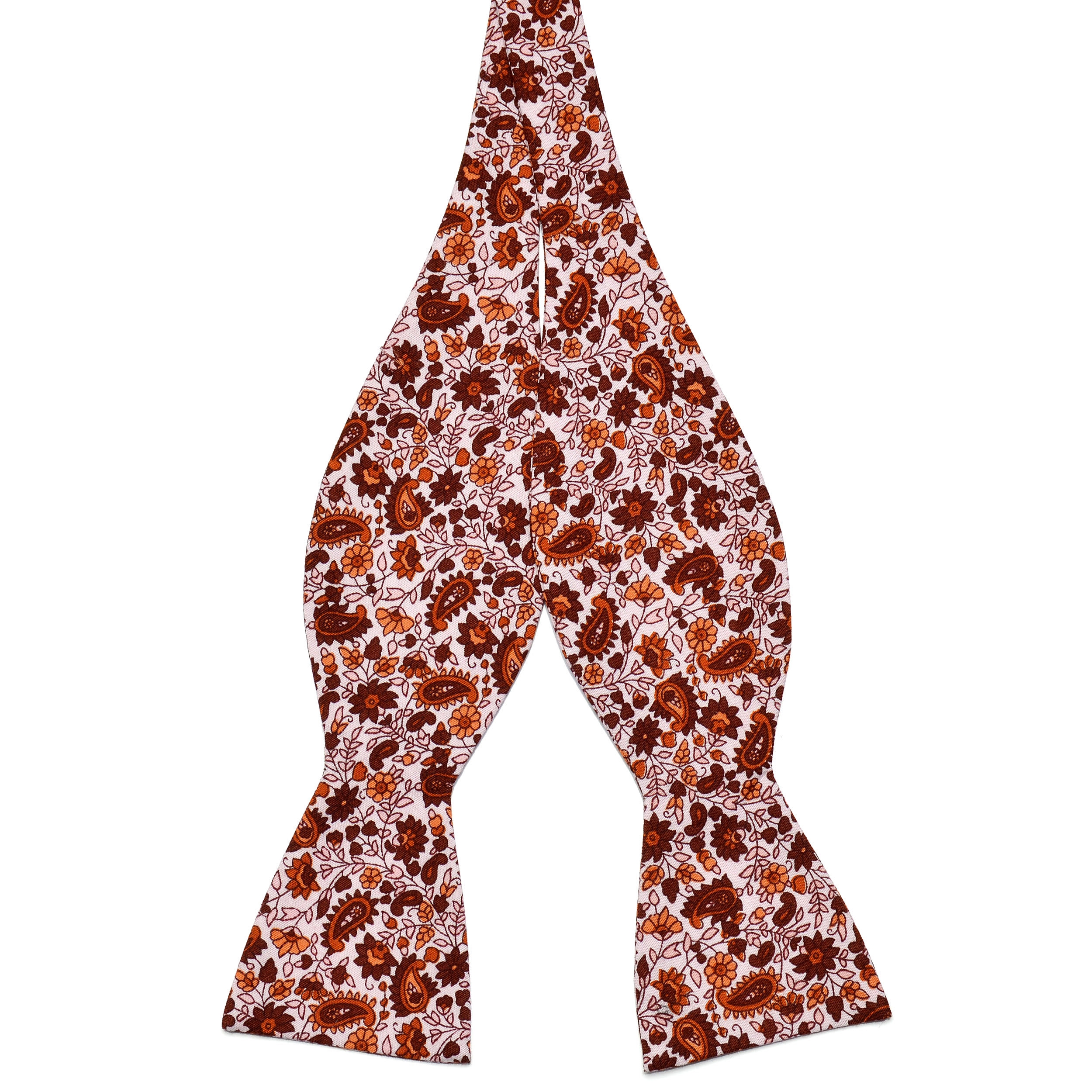 Bavlněný vázací motýlek s designem červených květů - 1