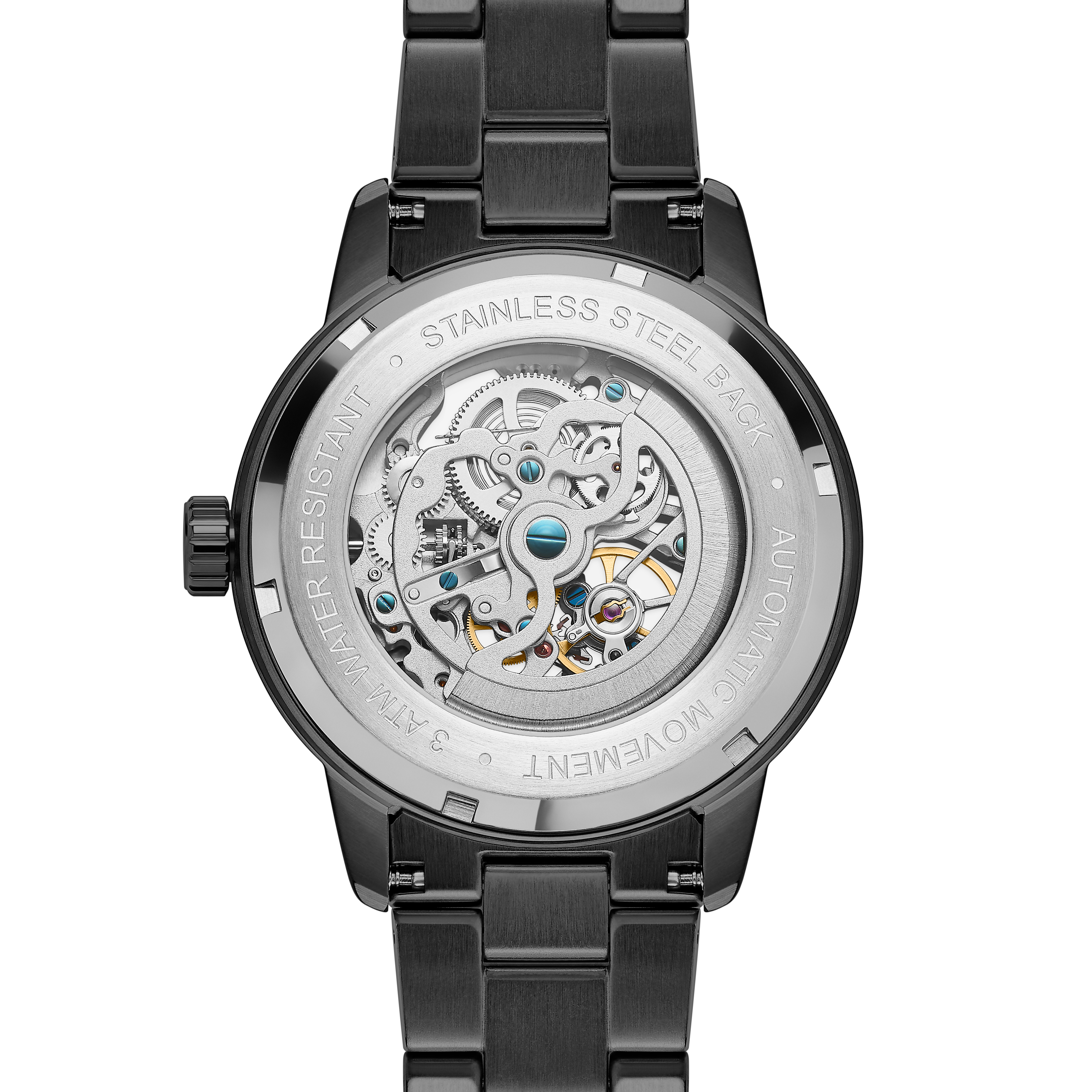 Dante II | Black Skeleton Watch with Blue Dial - 7
