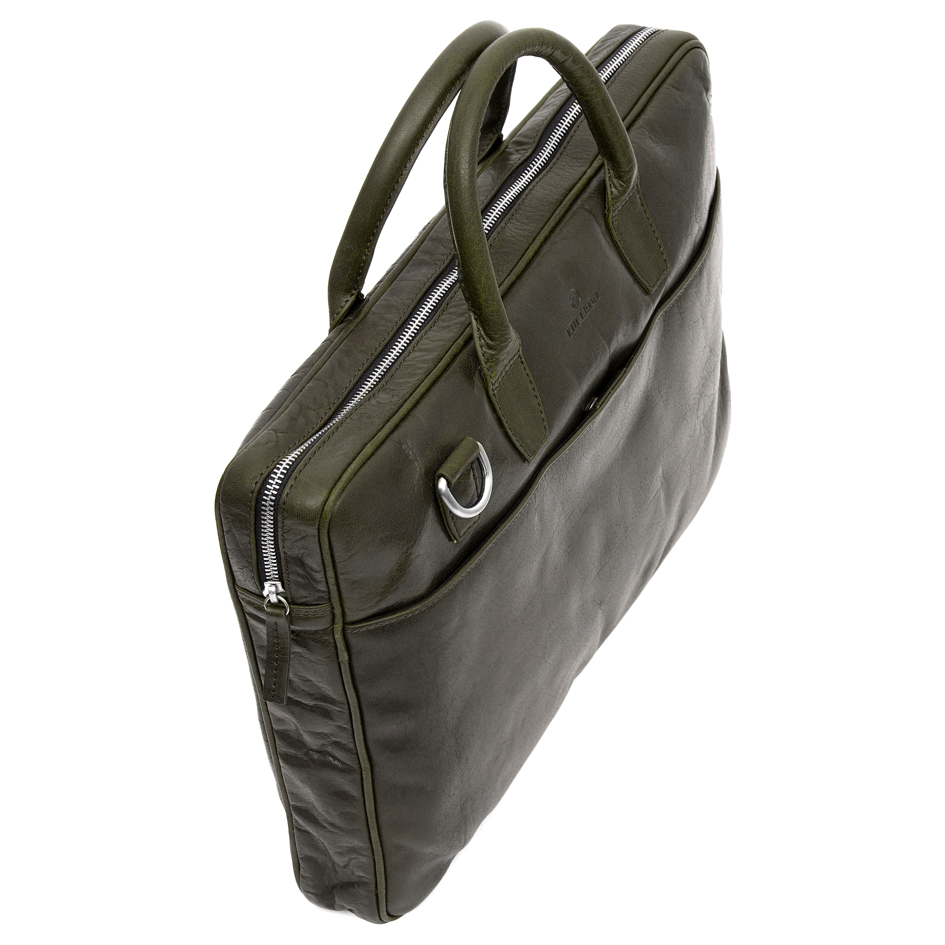 Montreal Slim 15" Executive Olive Leather Bag - 6