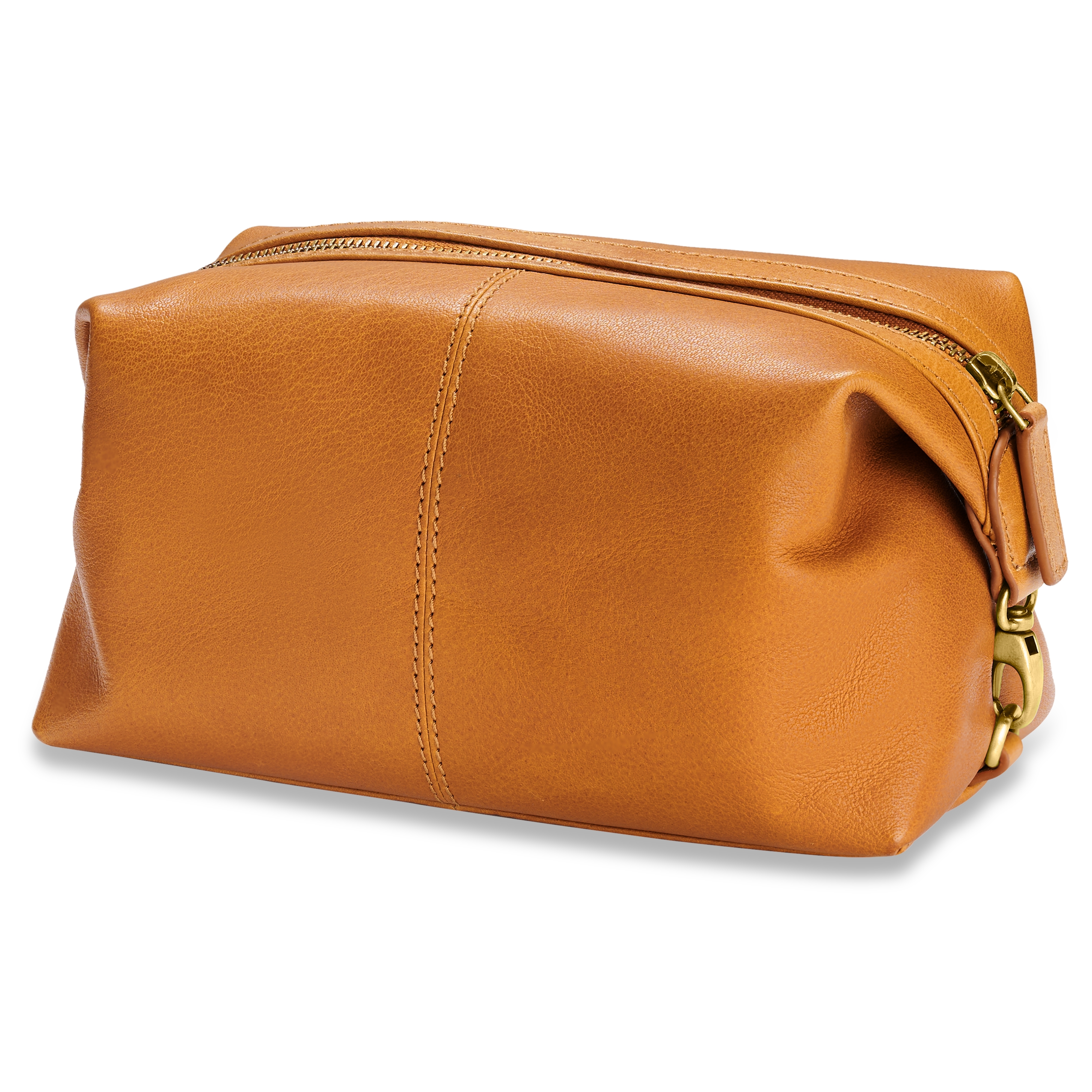 Soft Grain Leather Zip Top Cosmetic Bag - Smith & Canova