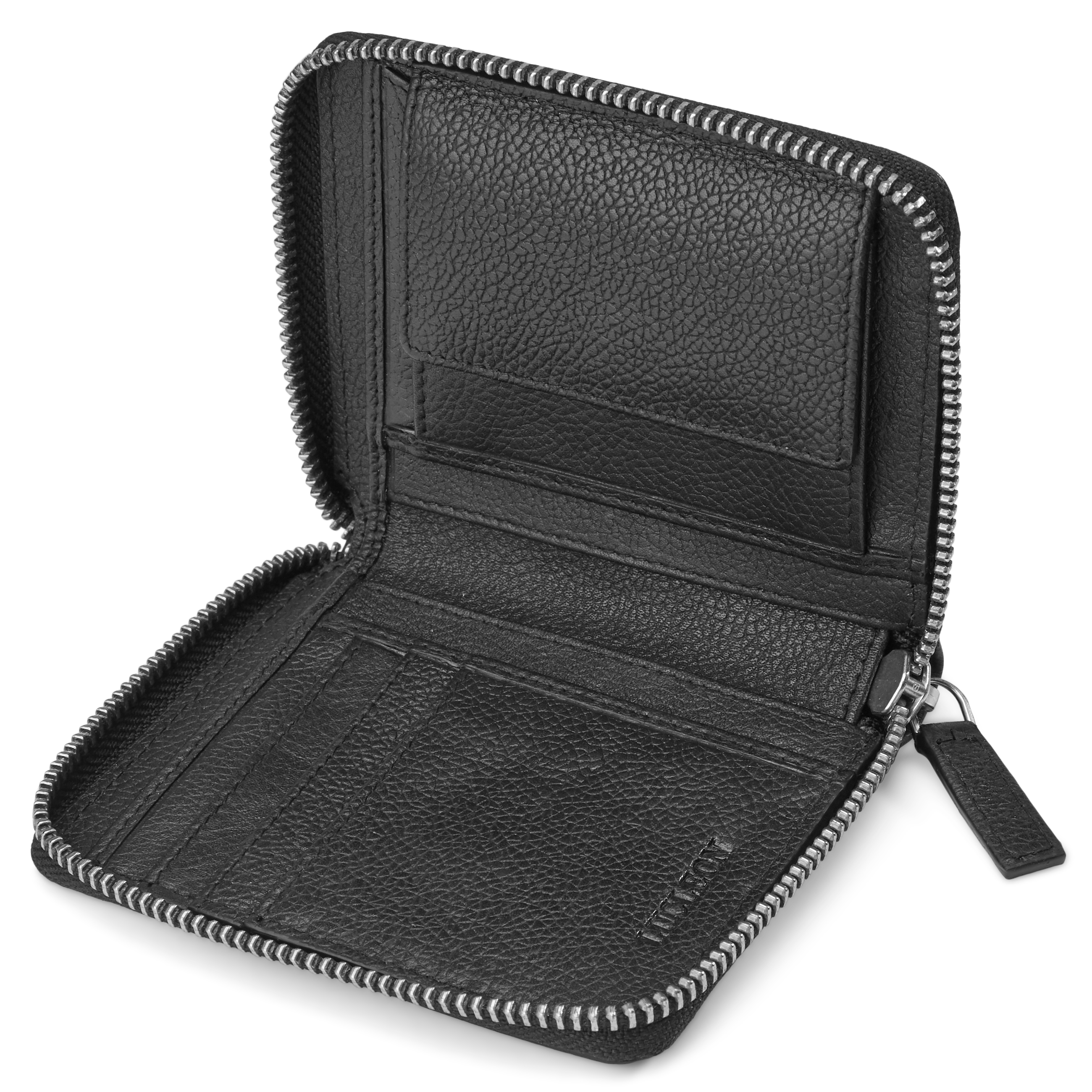 Mini cartera de cuero negro con bloqueo RFID Sky  - 6