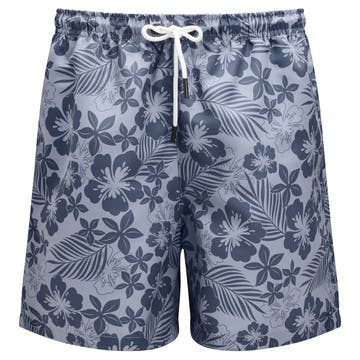Blå Blomstermønstrede Badeshorts Blå Blomstermønstrede Badeshorts