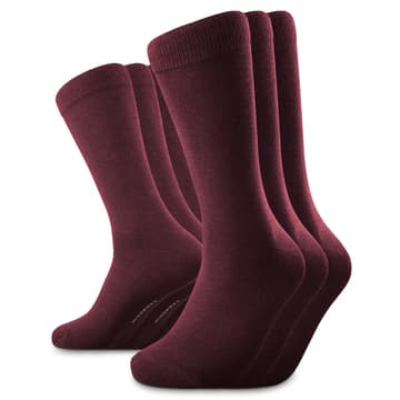 TrueFeel | 3-pack donker karmijnrode katoenen middelhoge sokken TrueFeel | 3-pack donker karmijnrode katoenen middelhoge sokken