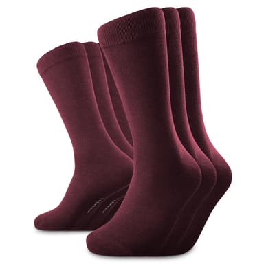 TrueFeel | 3er-Pack dunkelrote Premium-Crew-Socken aus Baumwolle TrueFeel | 3er-Pack dunkelrote Premium-Crew-Socken aus Baumwolle