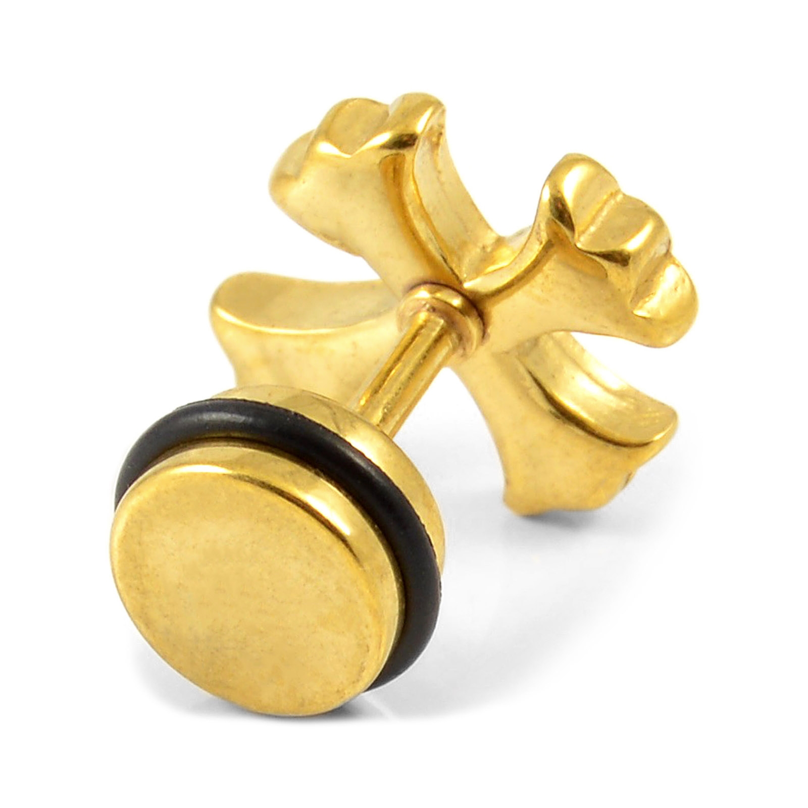 Sentio | Gold-Tone Surgical Steel Cross Patonce Stud Earring