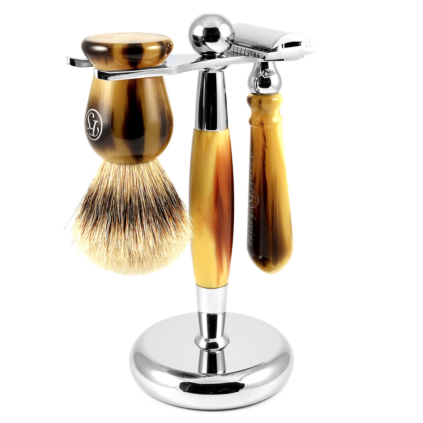 Set da barba Silvertip finto corno  - 3