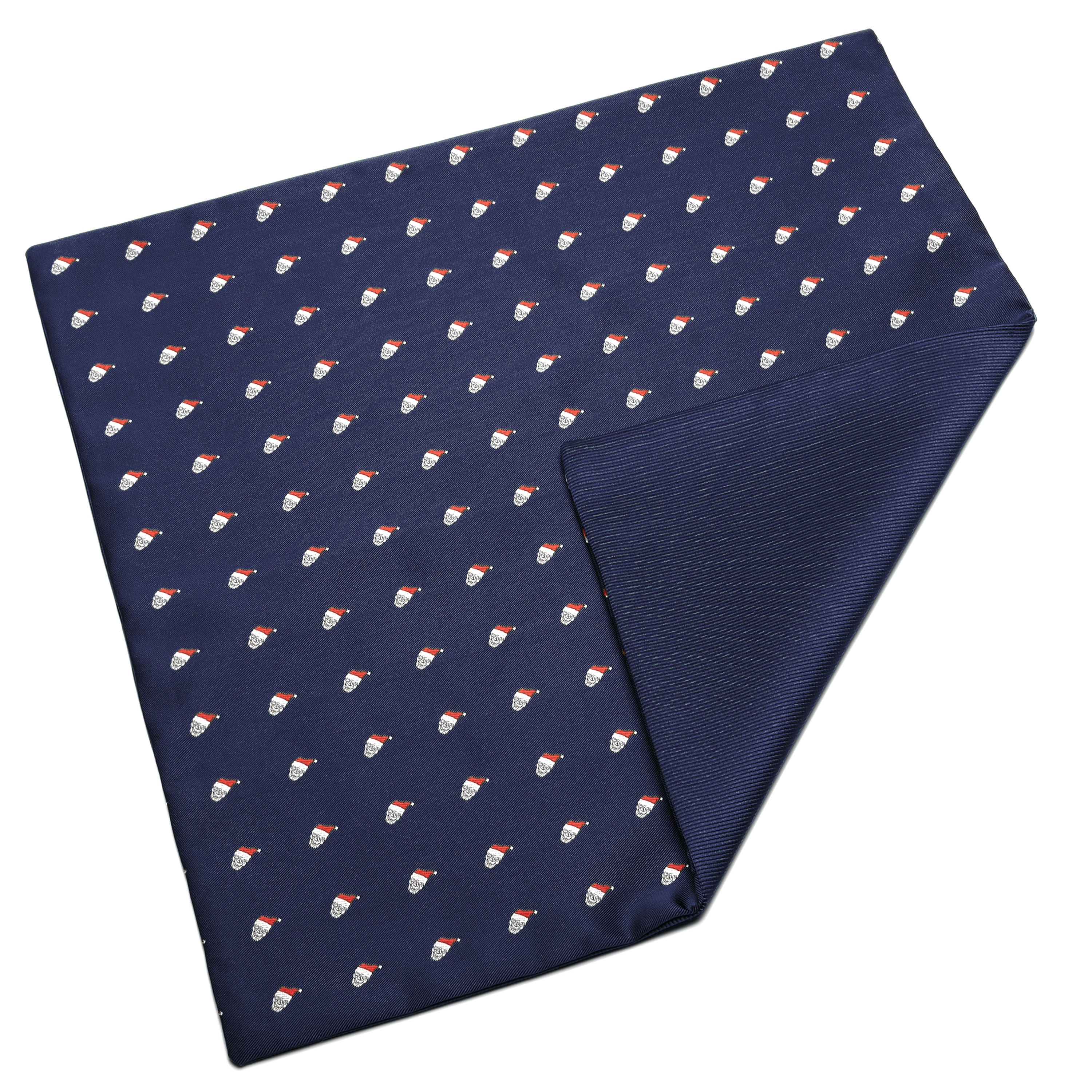 Navy Blue Christmas Skull Pattern Pocket Square - 5