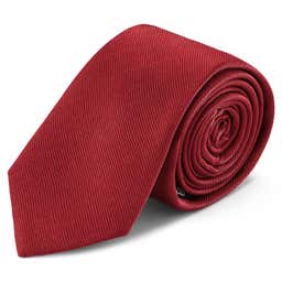 2.4" Burgundy Silk-Twill Skinny Tie