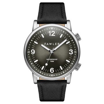 Acero | Silver-tone and Grey Stainless Steel Dive Watch