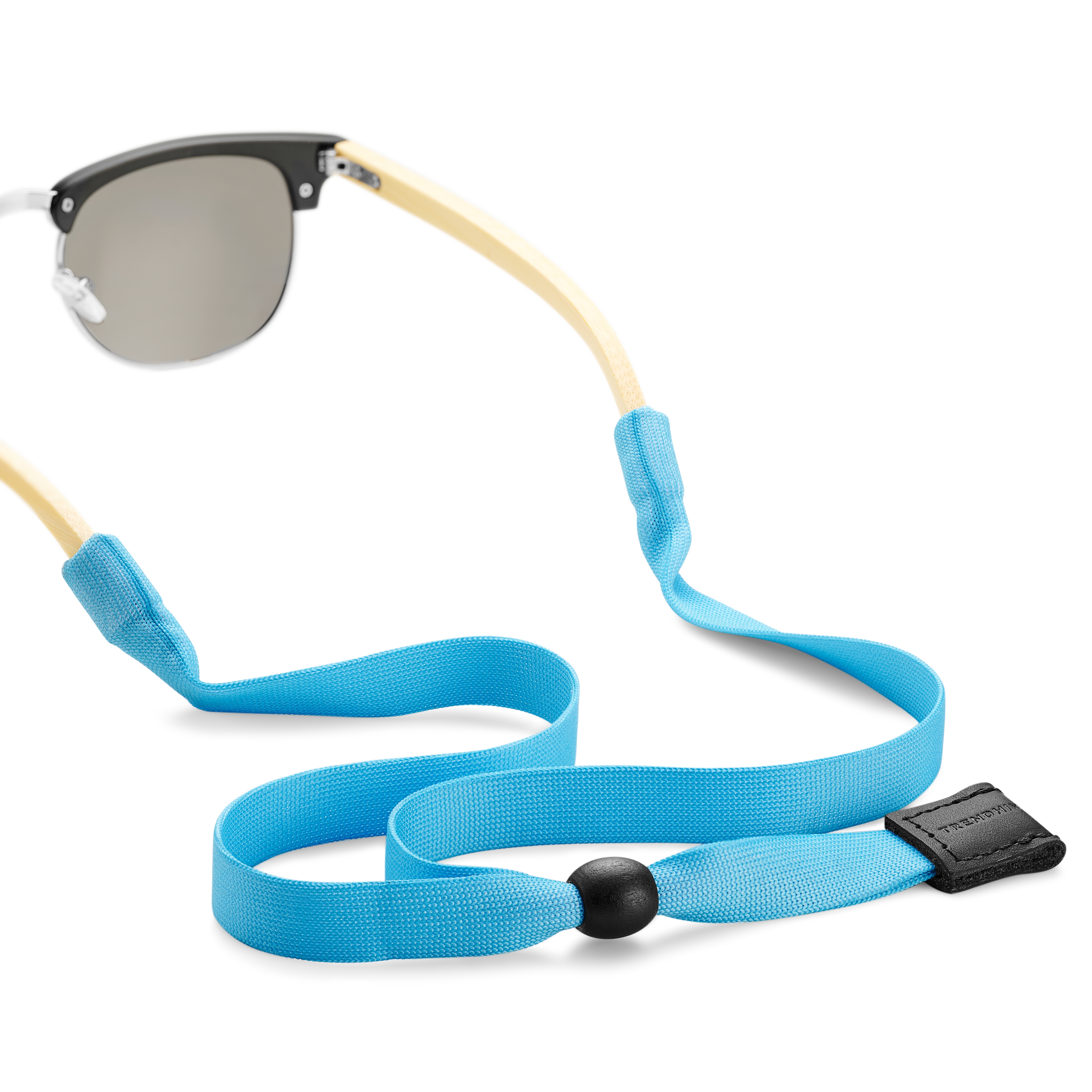 Cinturino ampio per occhiali da sole in pelle e blu - 6