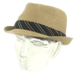 Brown Straw Fedora - Hat - 1