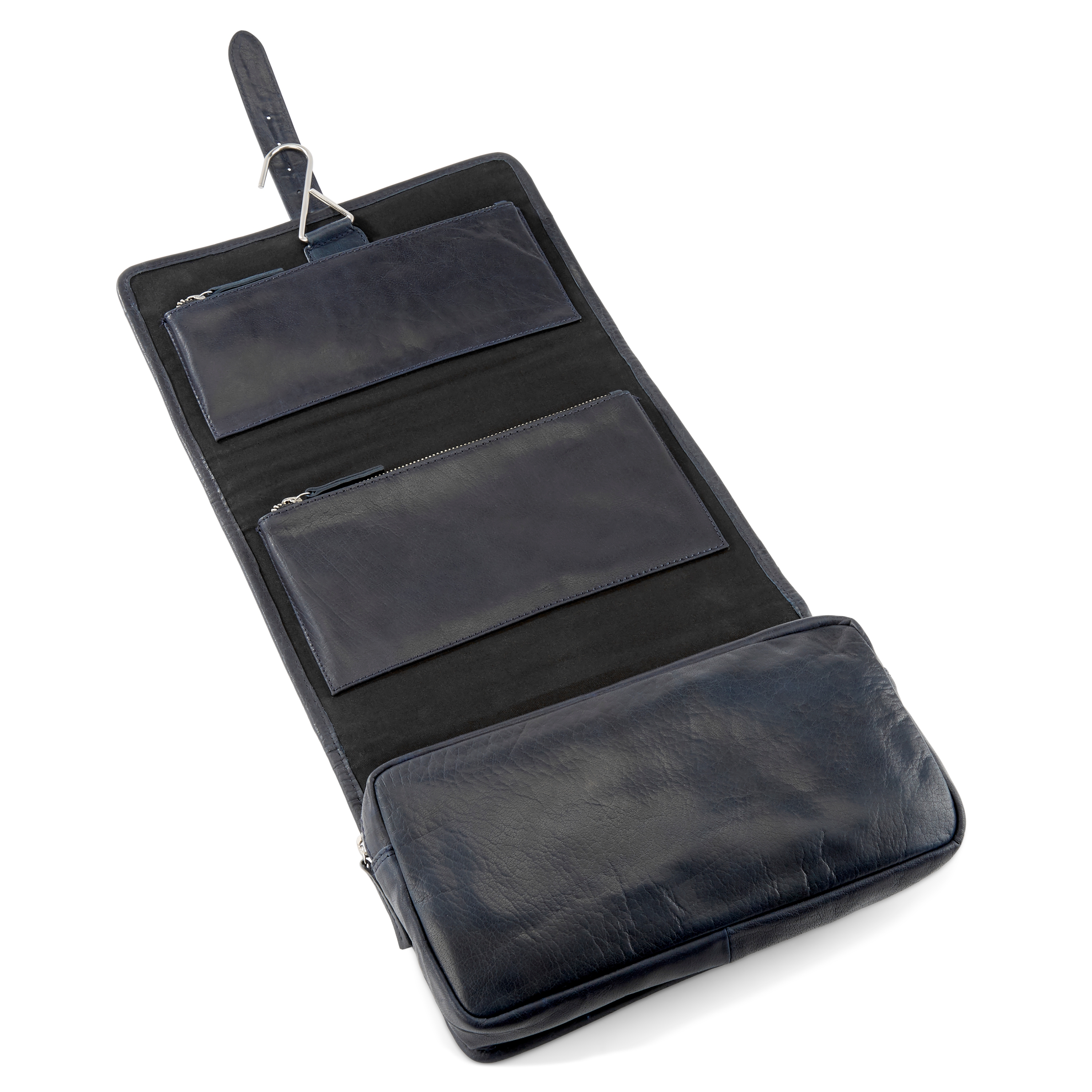 Montreal Utbrettbar Marineblå Toalettmappe av Skinn - 2