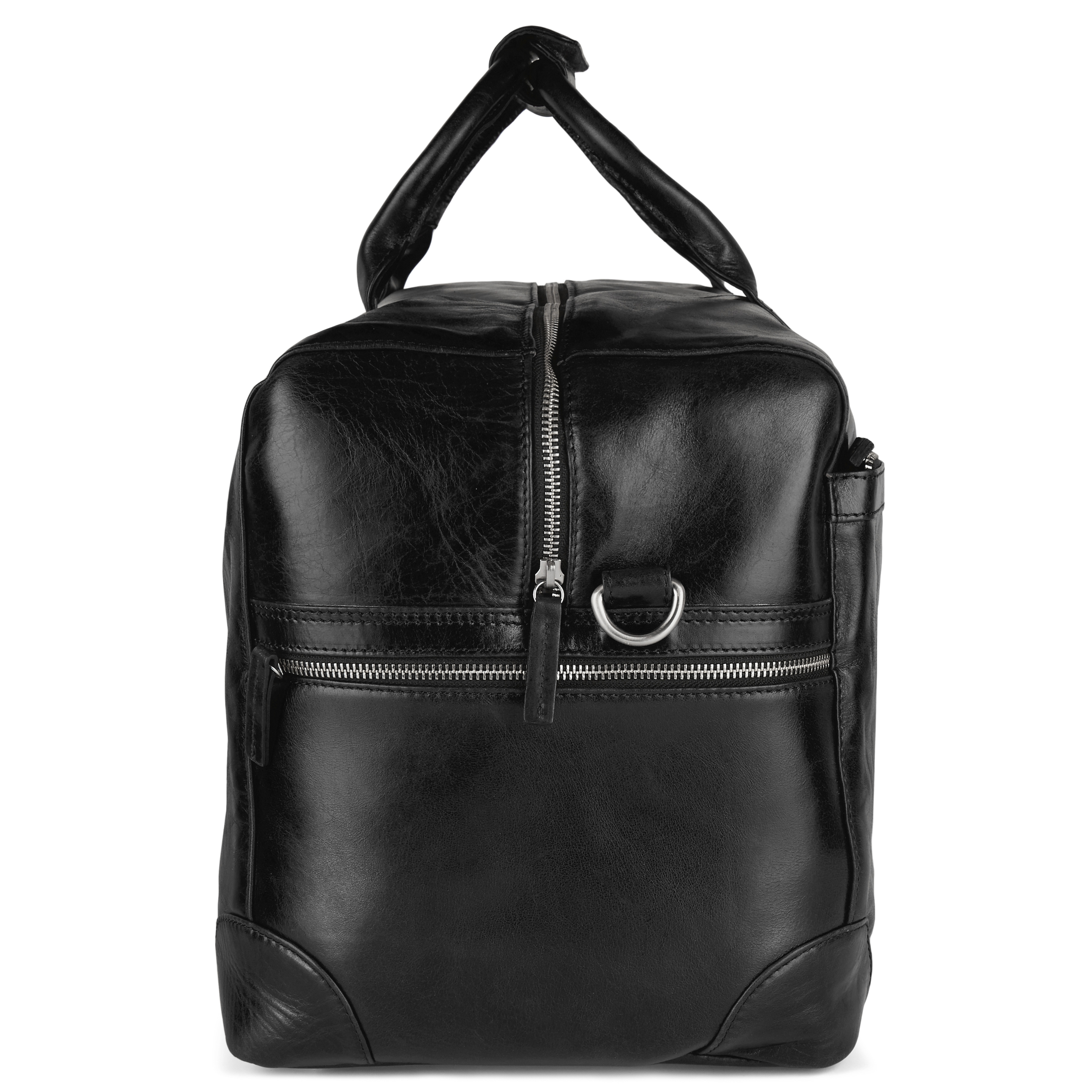Sac weekend en cuir noir Jasper  - 4