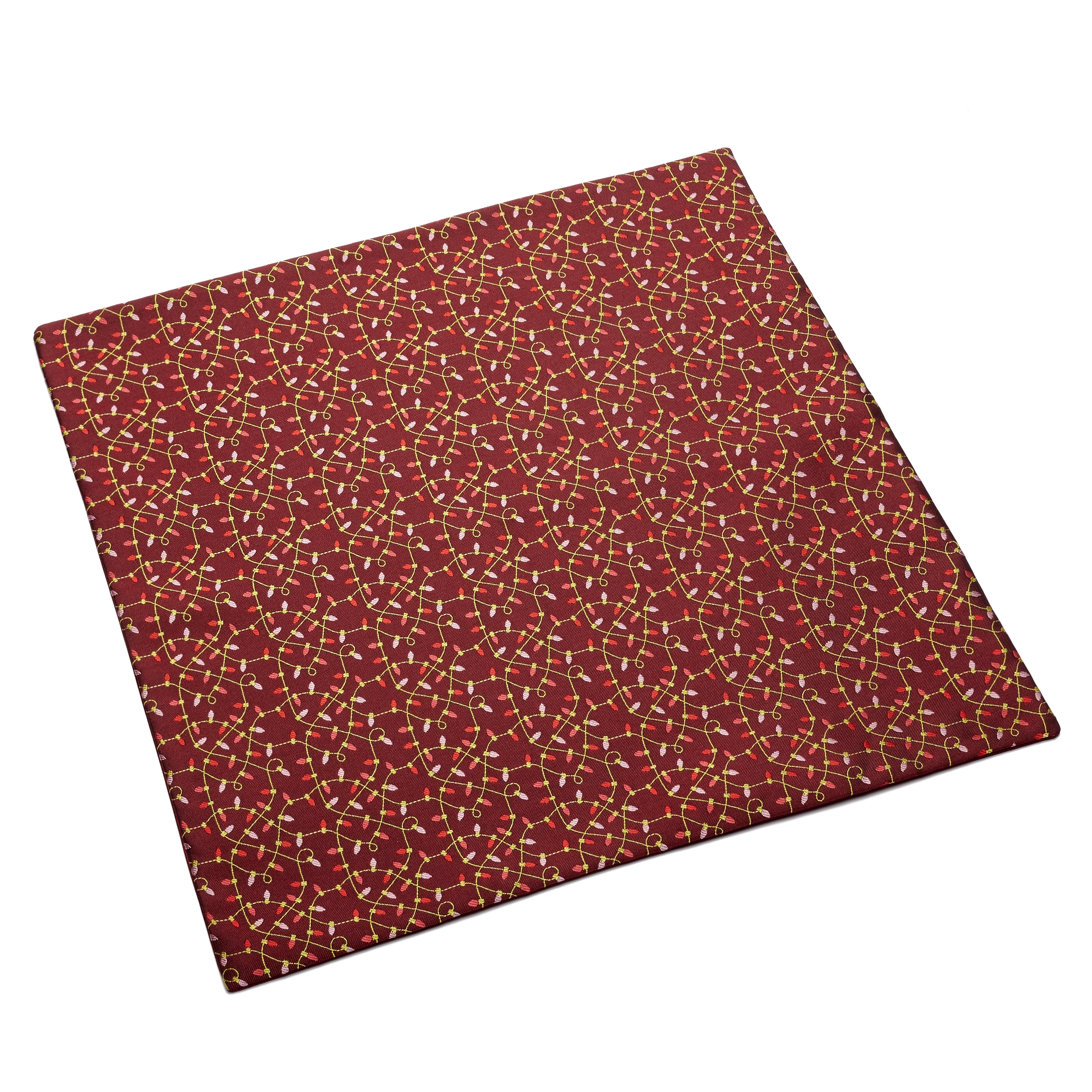 Burgundy Christmas Lights Pocket Square - 4