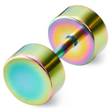 Szivárványszínű bedugós fülbevaló - 6 mm