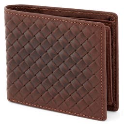 Brown Woven Leather Wallet