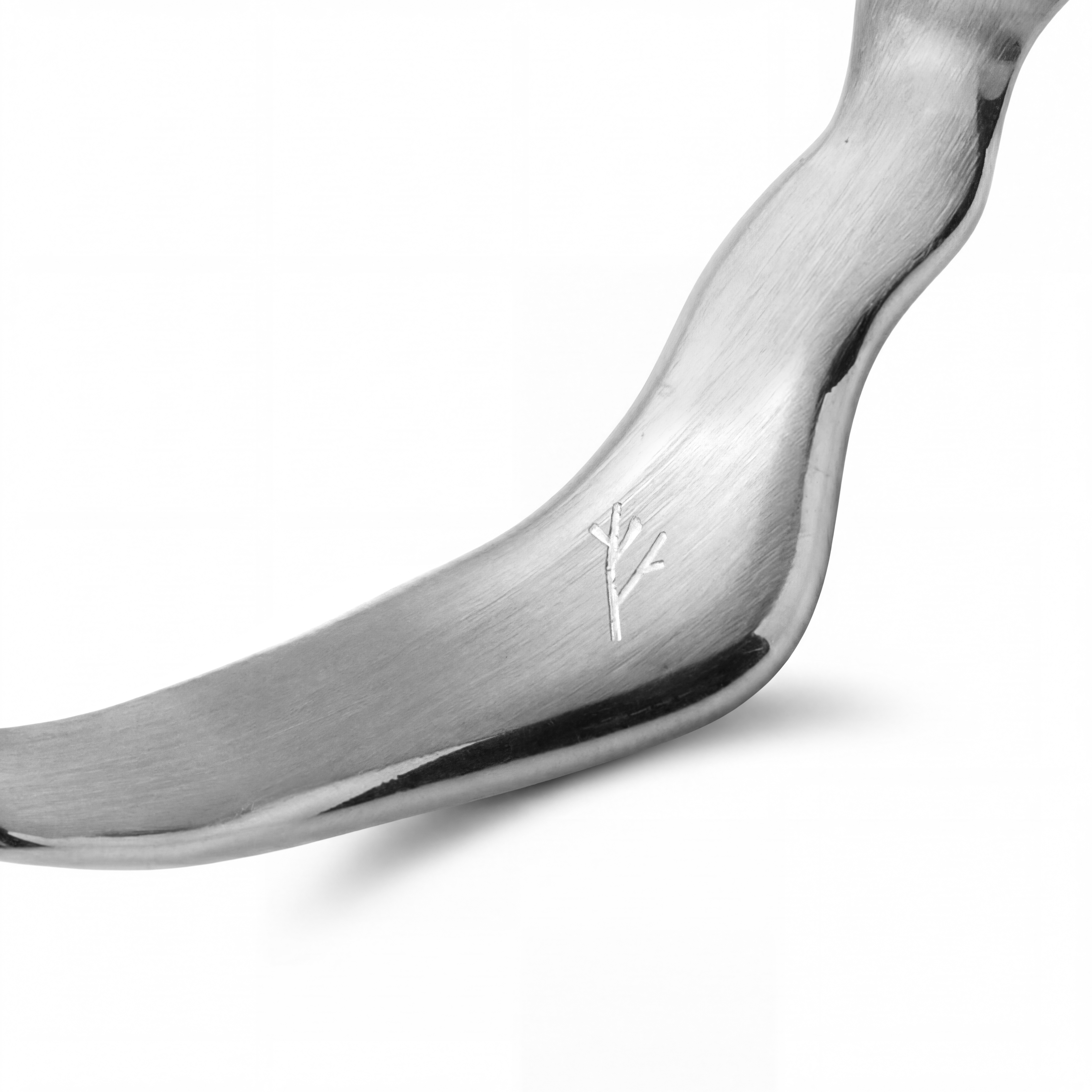 Magma | 7mm Silver‑Tone Stainless Steel Bold Wavy Cuff Bracelet - 5