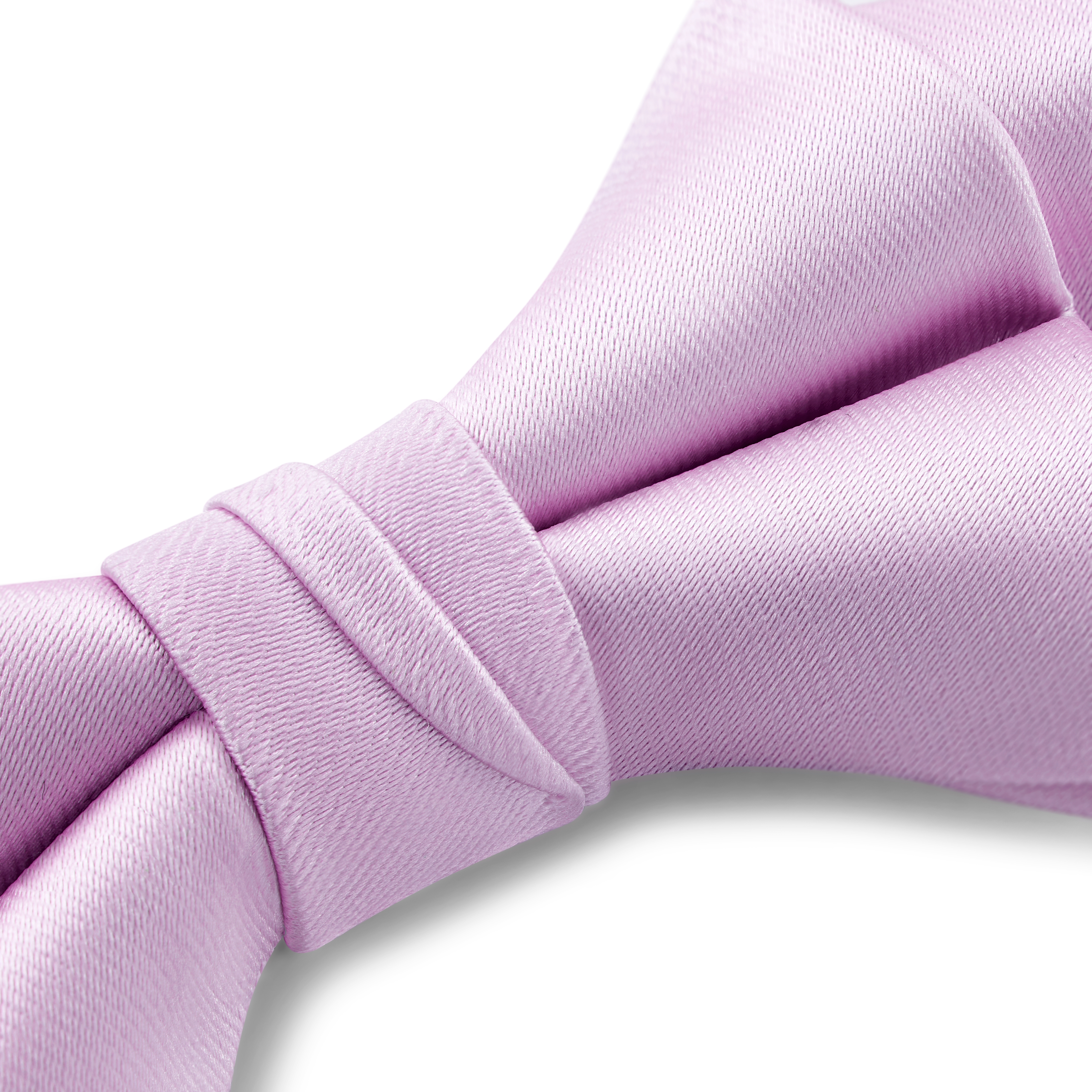 Light Violet Pre-Tied Satin Diamond Tip Bow Tie - 3