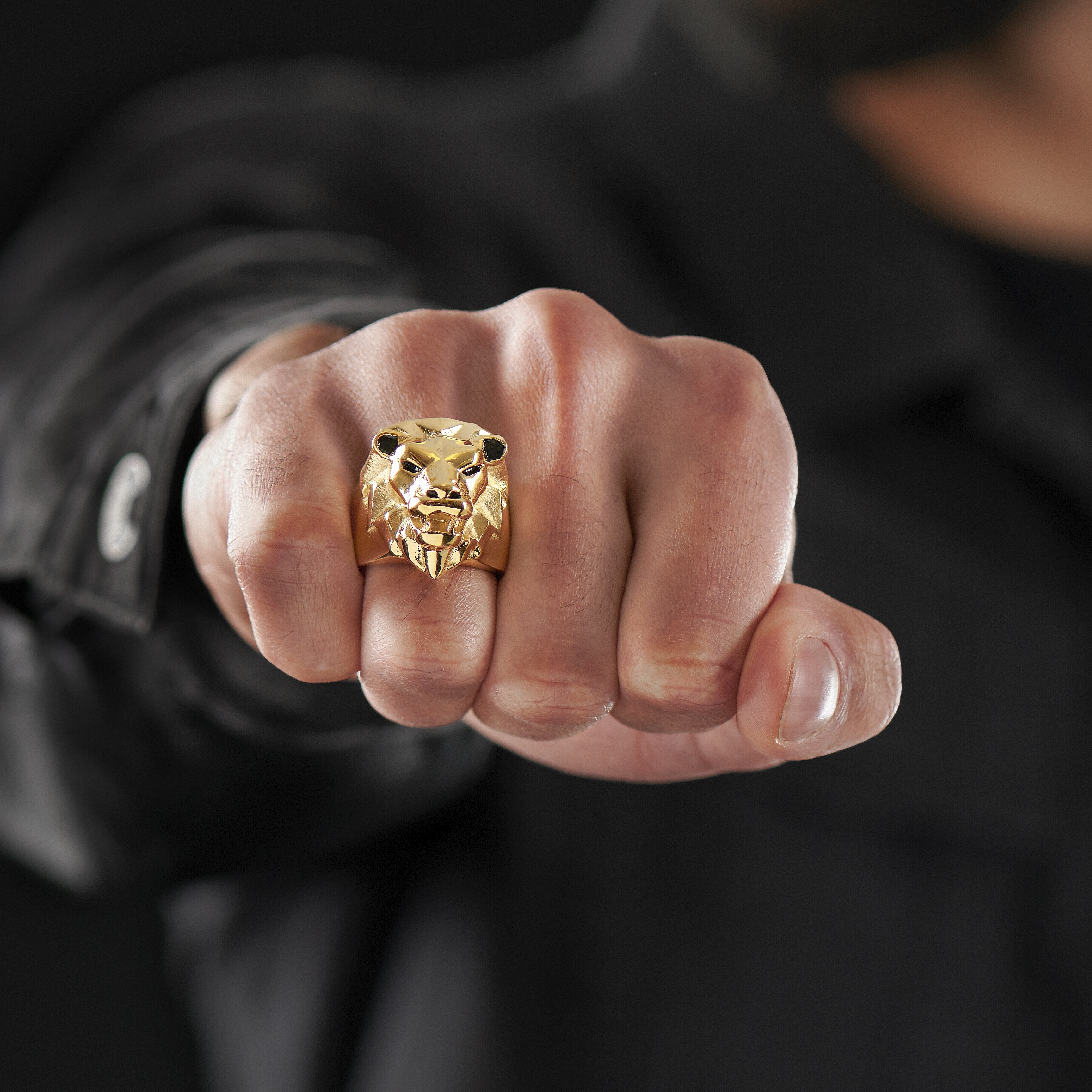 Mack Gold-Tone Lion Ring  - 5