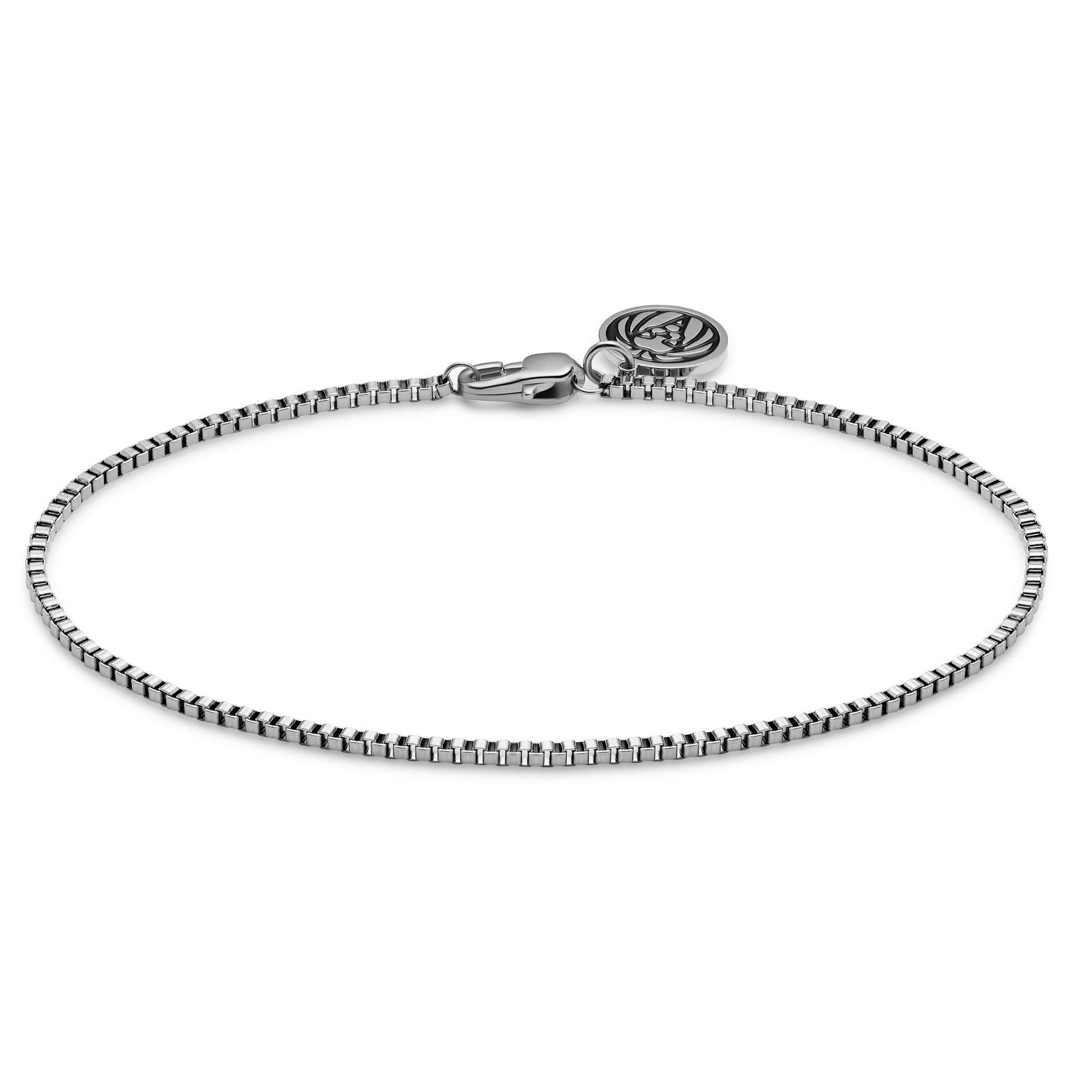 Essentials | 1 mm Silver-Tone Square Box Chain Bracelet Essentials | 1 mm Silver-Tone Square Box Chain Bracelet