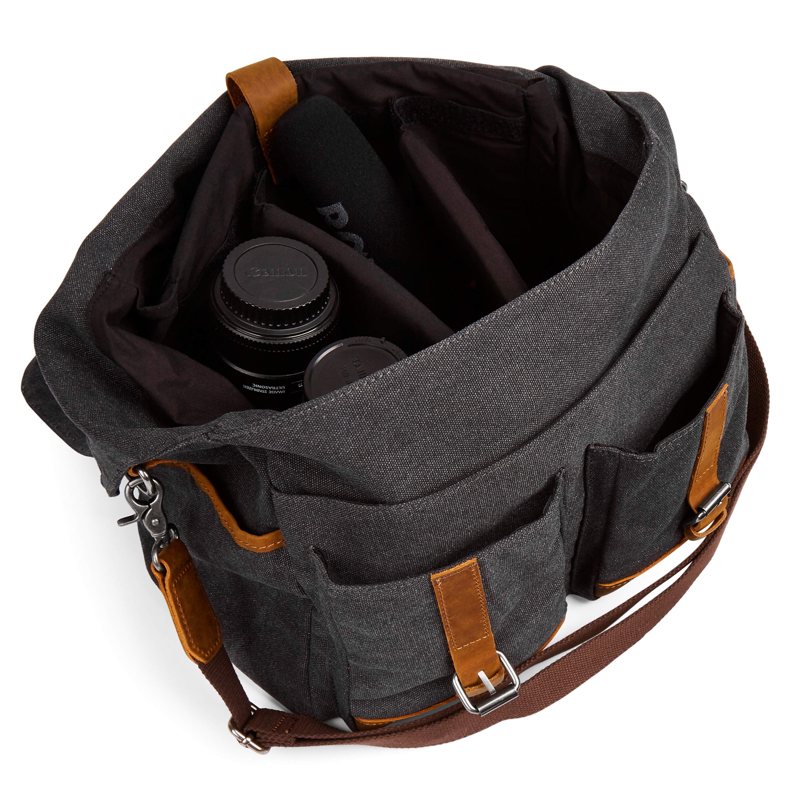 Bolsa para cámara en gris y canela XL Strom  - 8