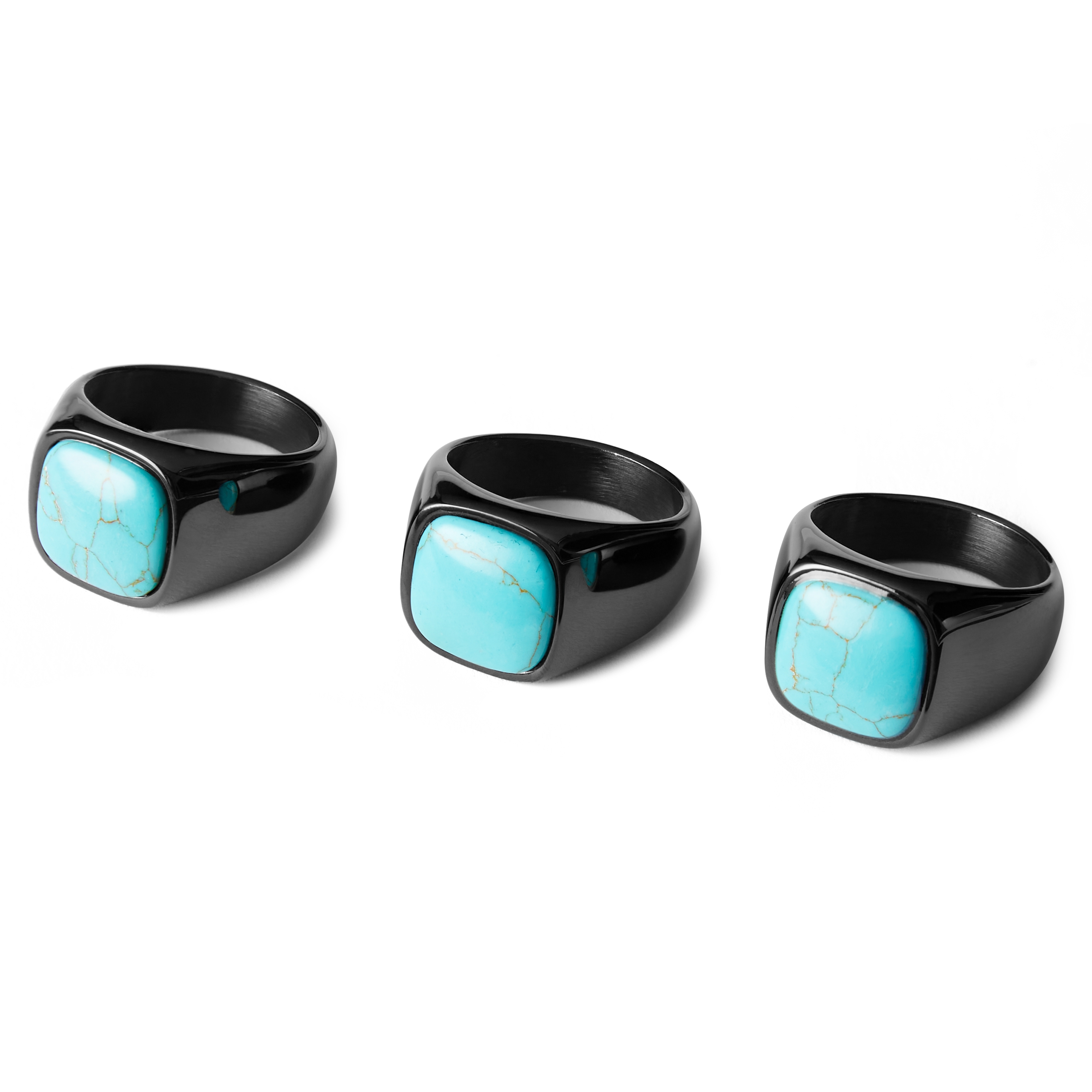 Ciemnoszary pierścień z turkusem Len Gravel - 2