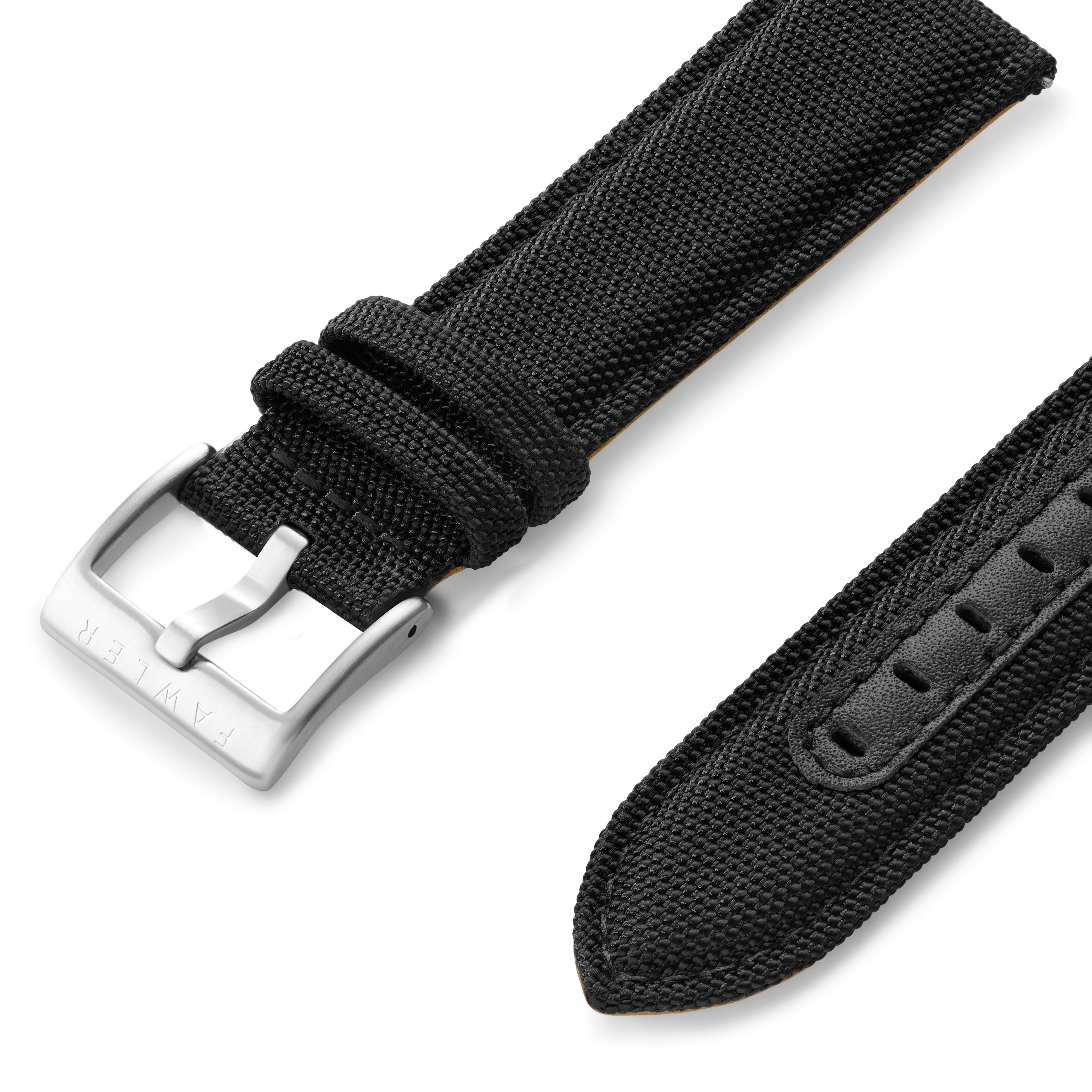 Black Nylon and Leather Quick-release Watch Strap - 3