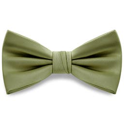 Light Green Pre-Tied Satin Bow Tie