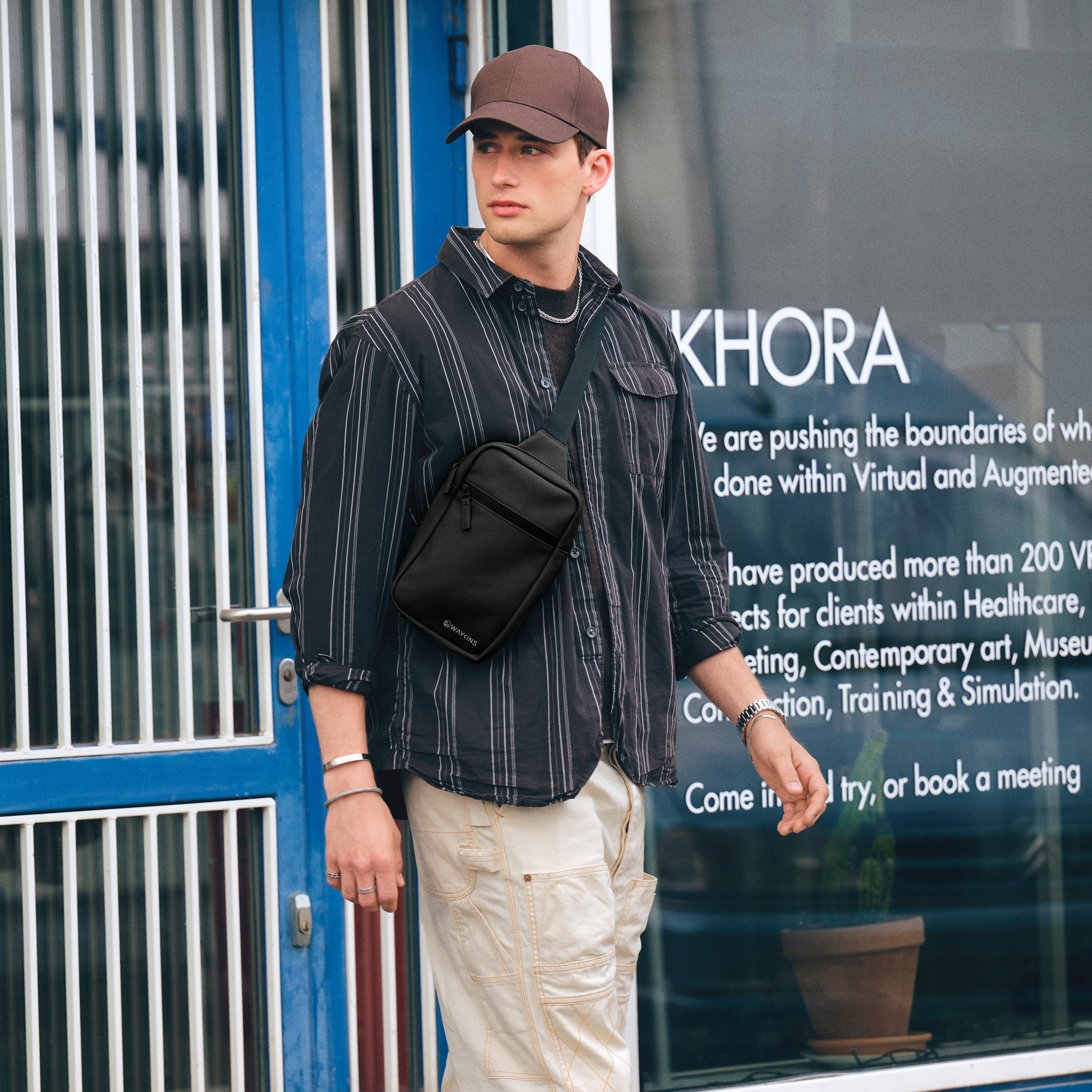 Horizon | Sac à bandoulière en PU noir résistant à l'eau - 3