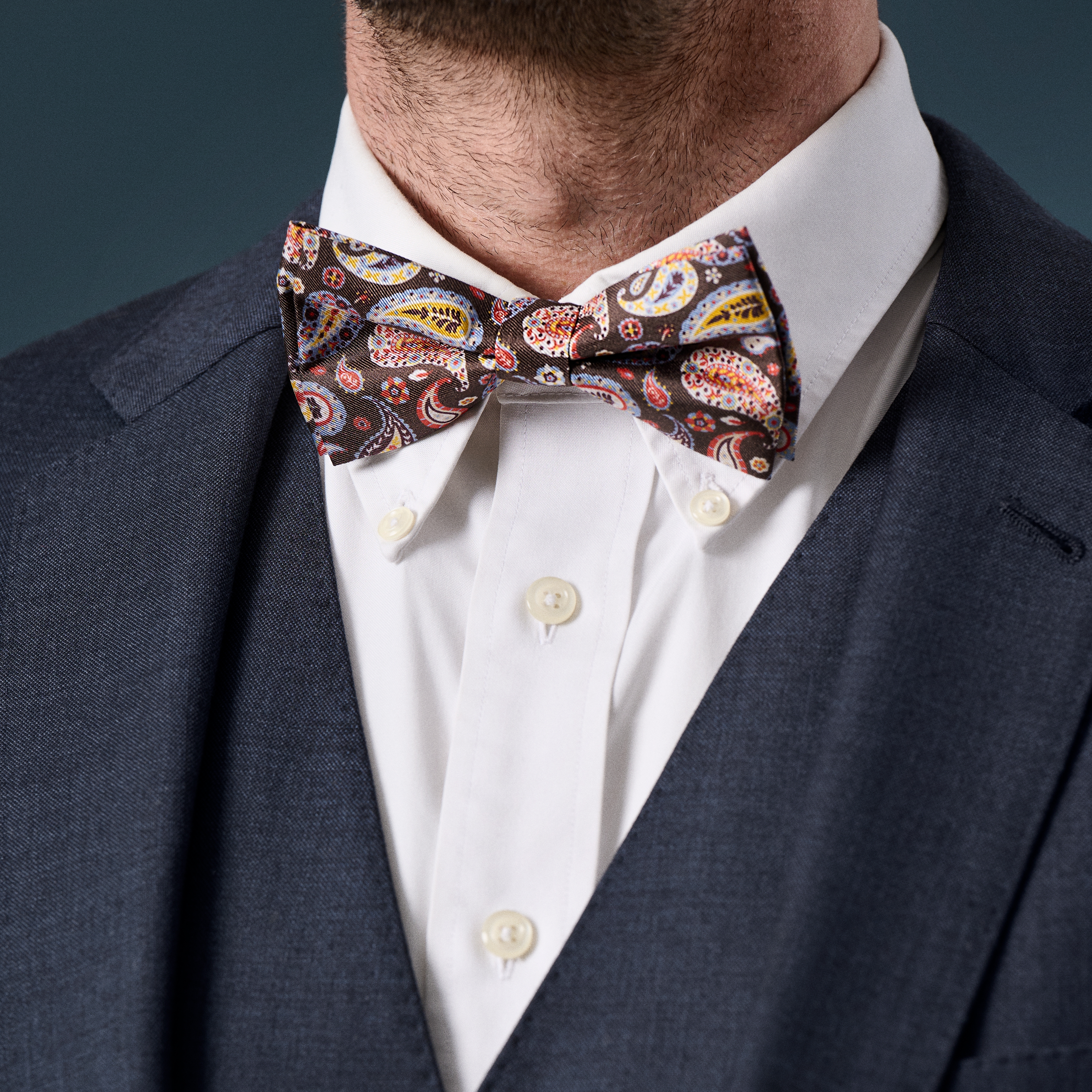 Virtuo | Burgunder paisley ferdigknyttet silkesløyfe - 3