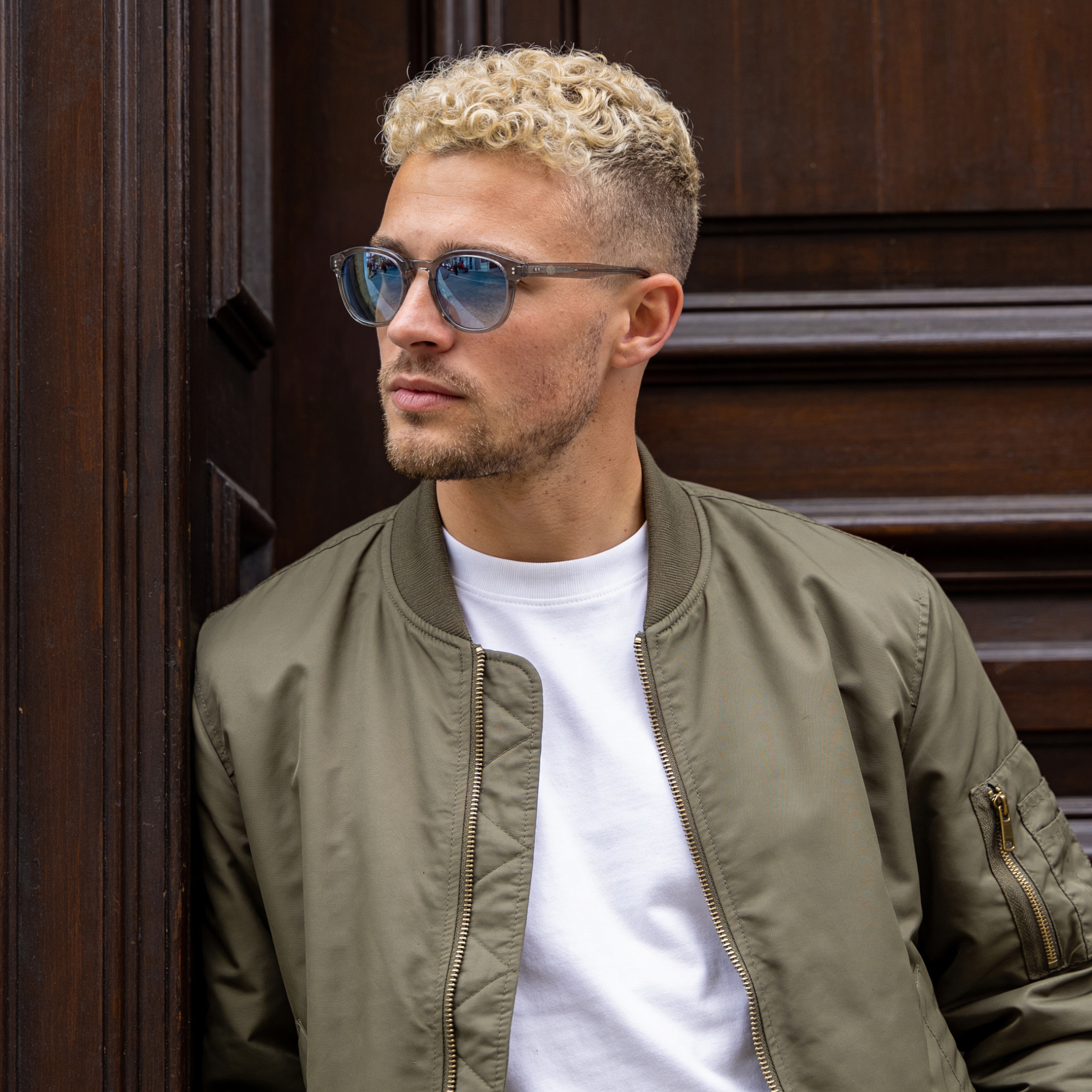 Firkantede Grå Hornkant Bille Solbriller - 3