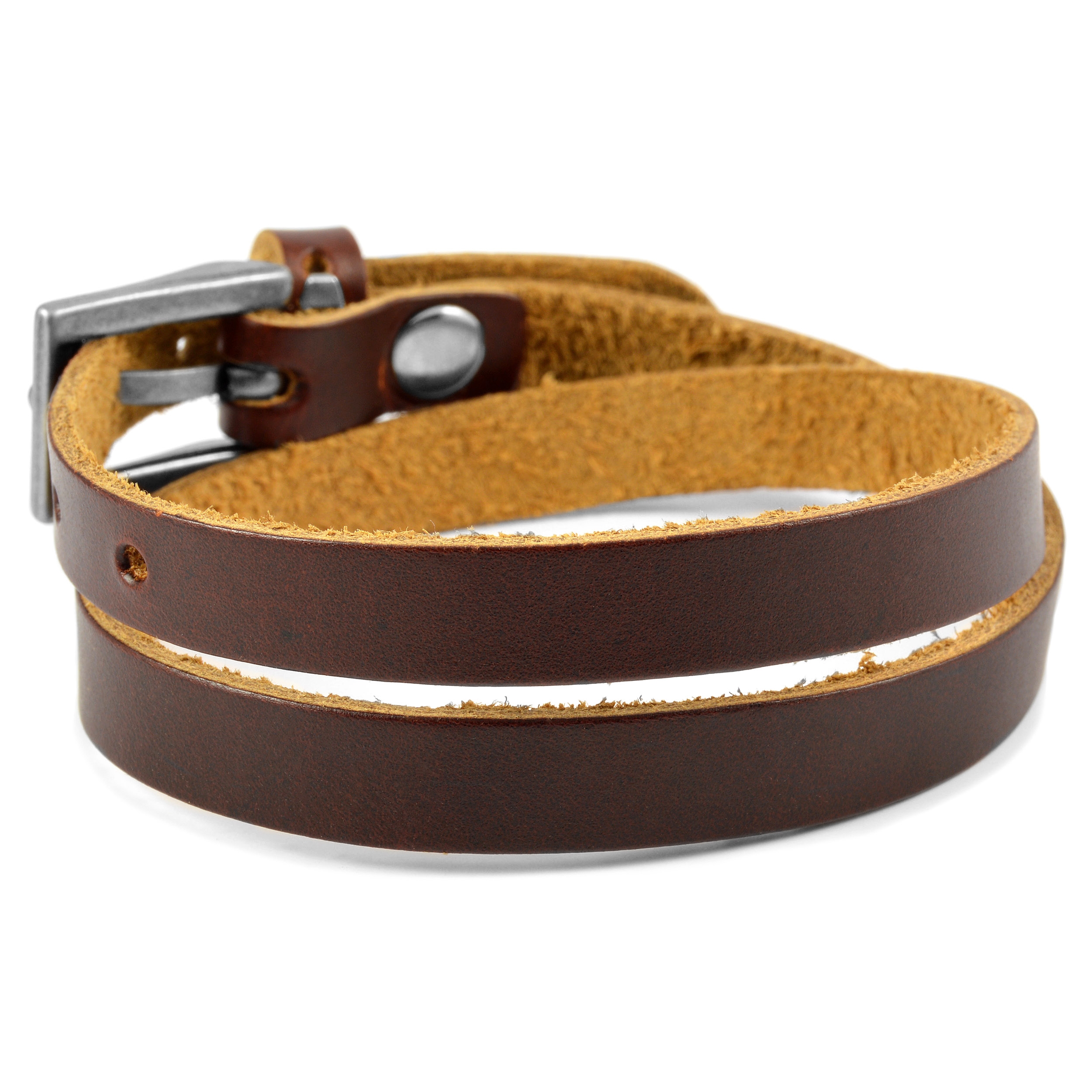 Bruine Verstelbare Lederen Armband - 1