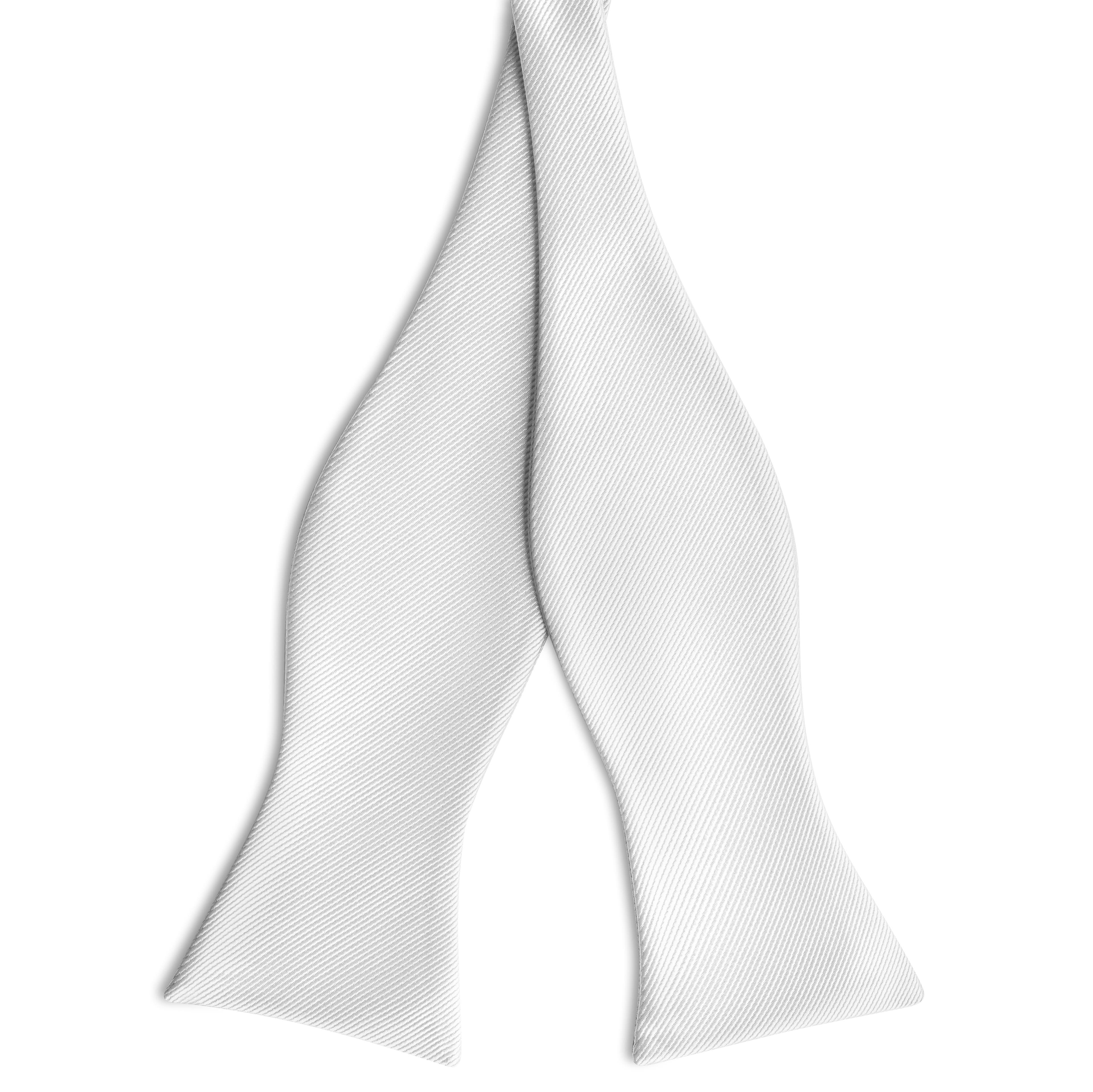 White Self-Tie Grosgrain Bow Tie