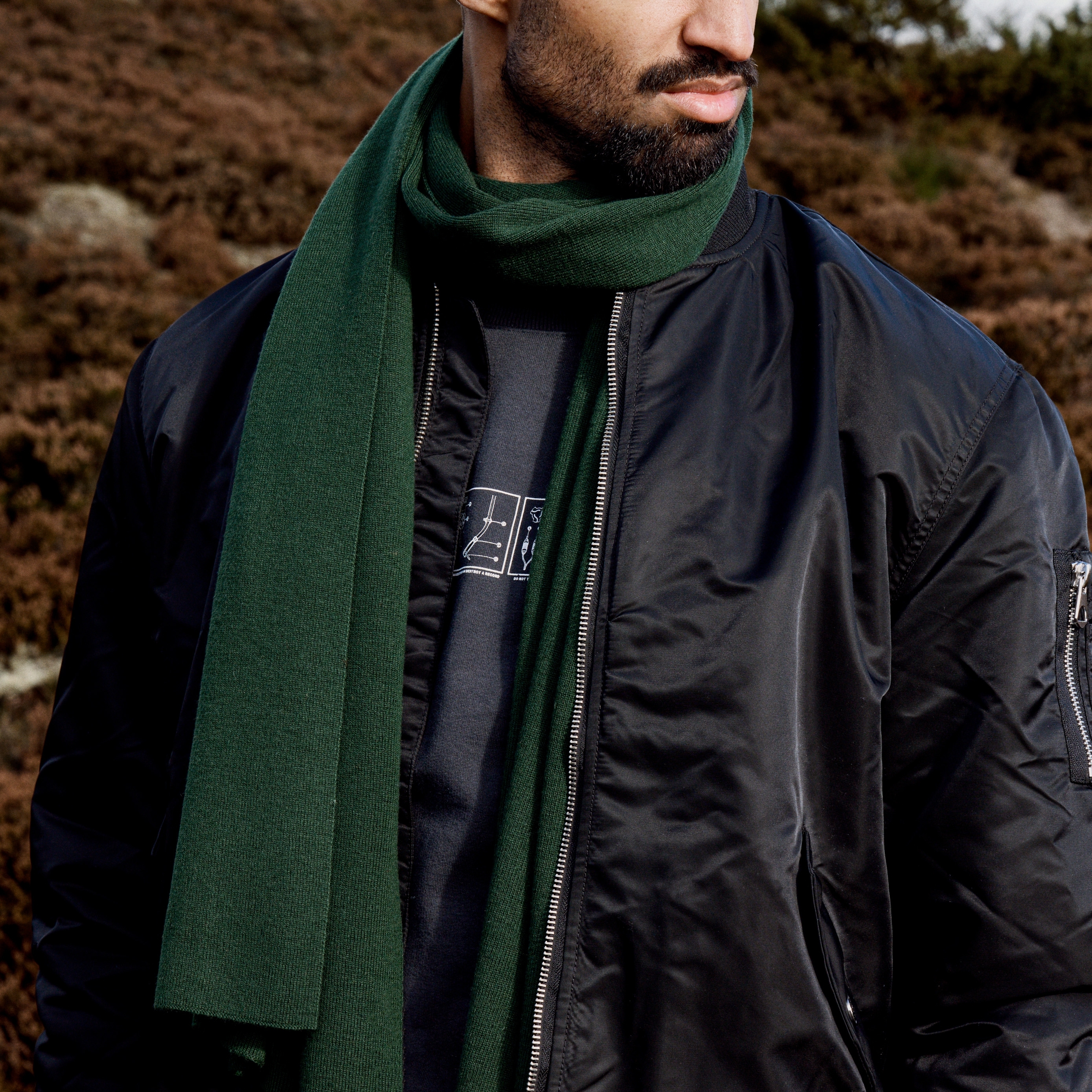 Hiems | Green Wool-blend Scarf