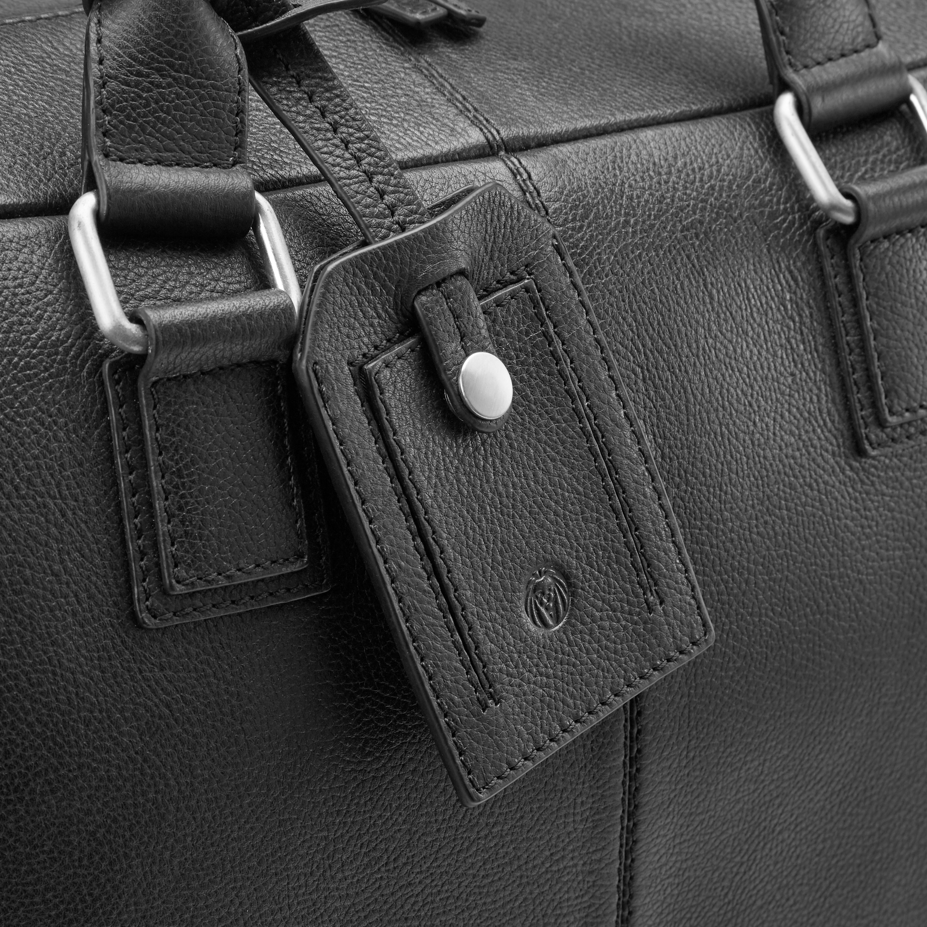 Bolsa de viaje de cuero negro Layne - 6