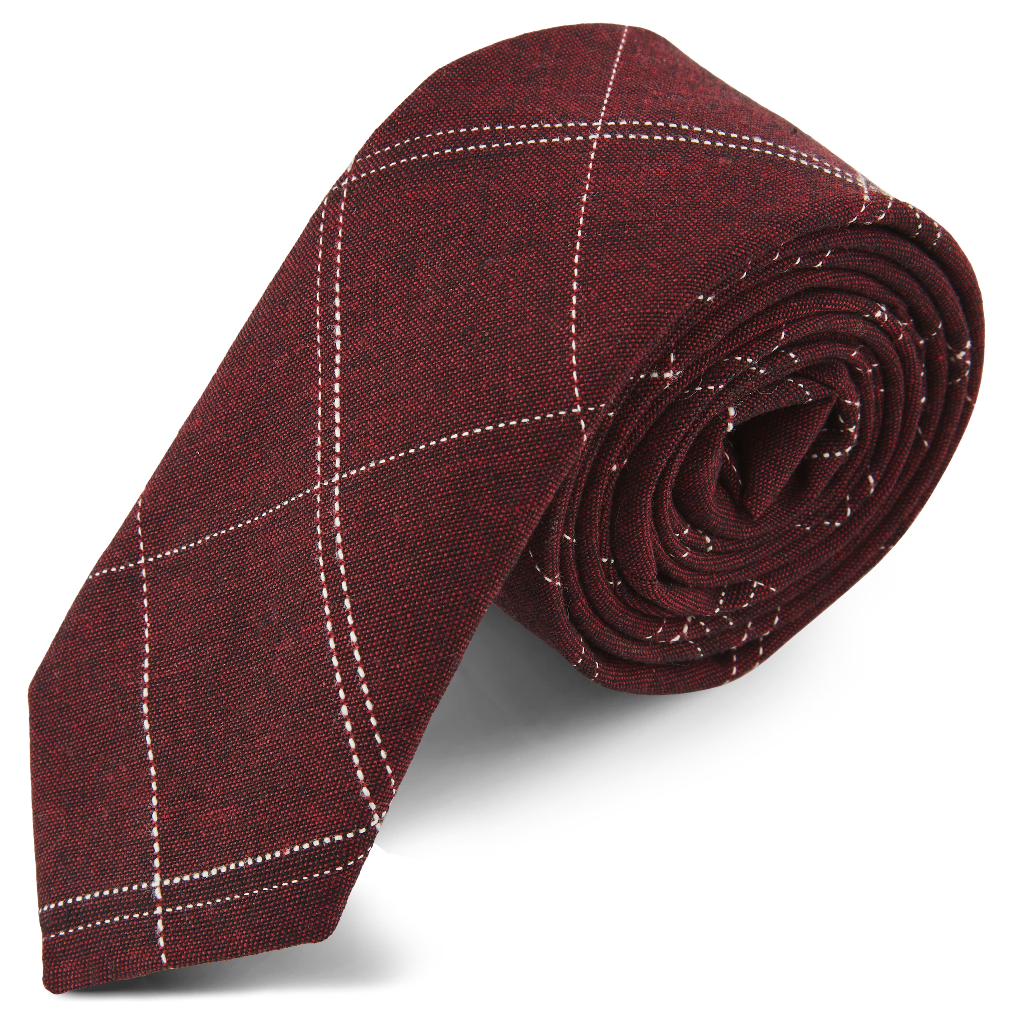 Burgundy Stitched Tie