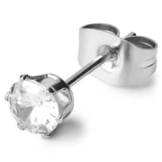 4MM Sølvfarget Rund Zirkon Ørering 4MM Sølvfarget Rund Zirkon Ørering