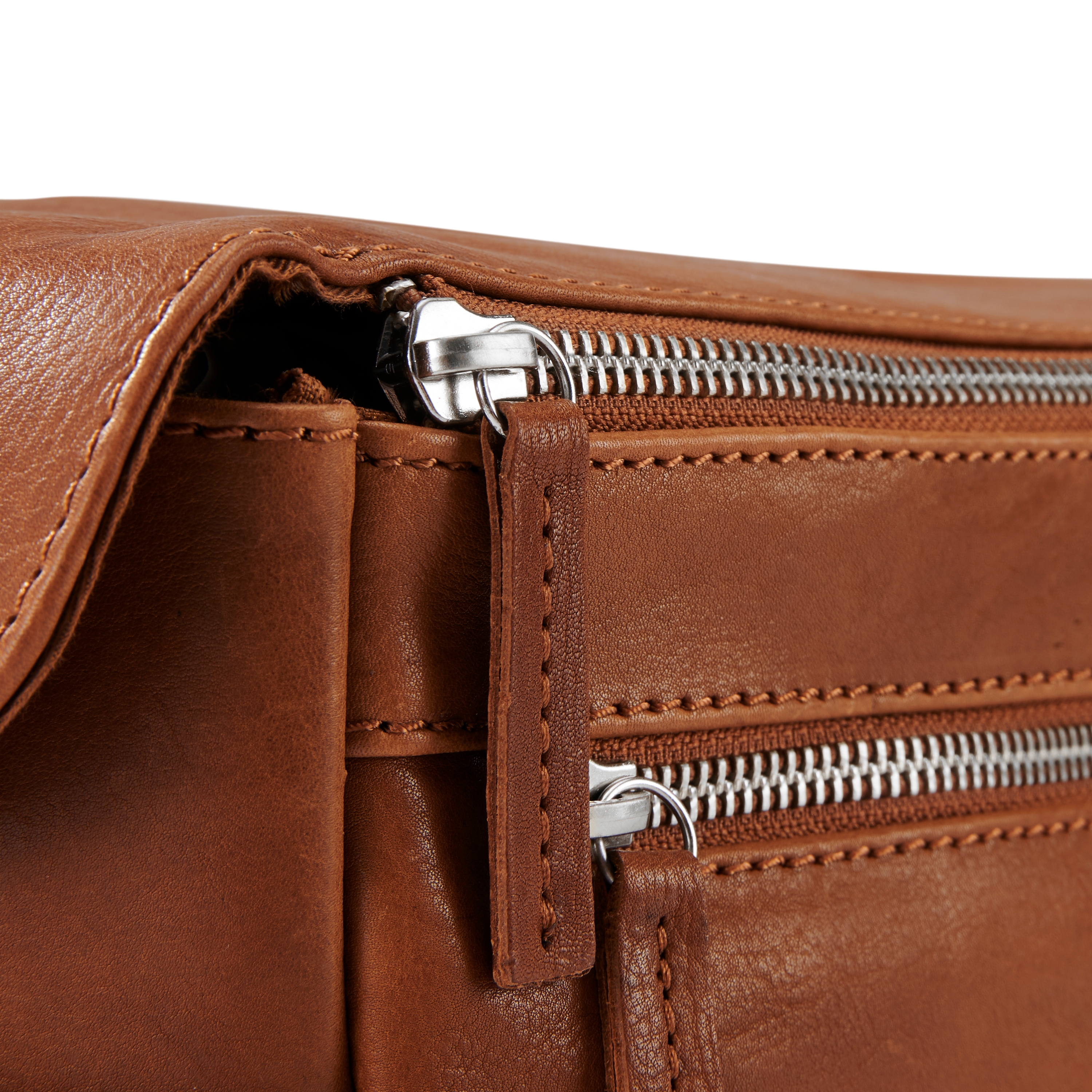 Cambodia XL Tan Leather Wash Bag - 6