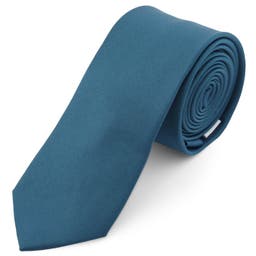 Petrolblaue Basic Krawatte 6 cm