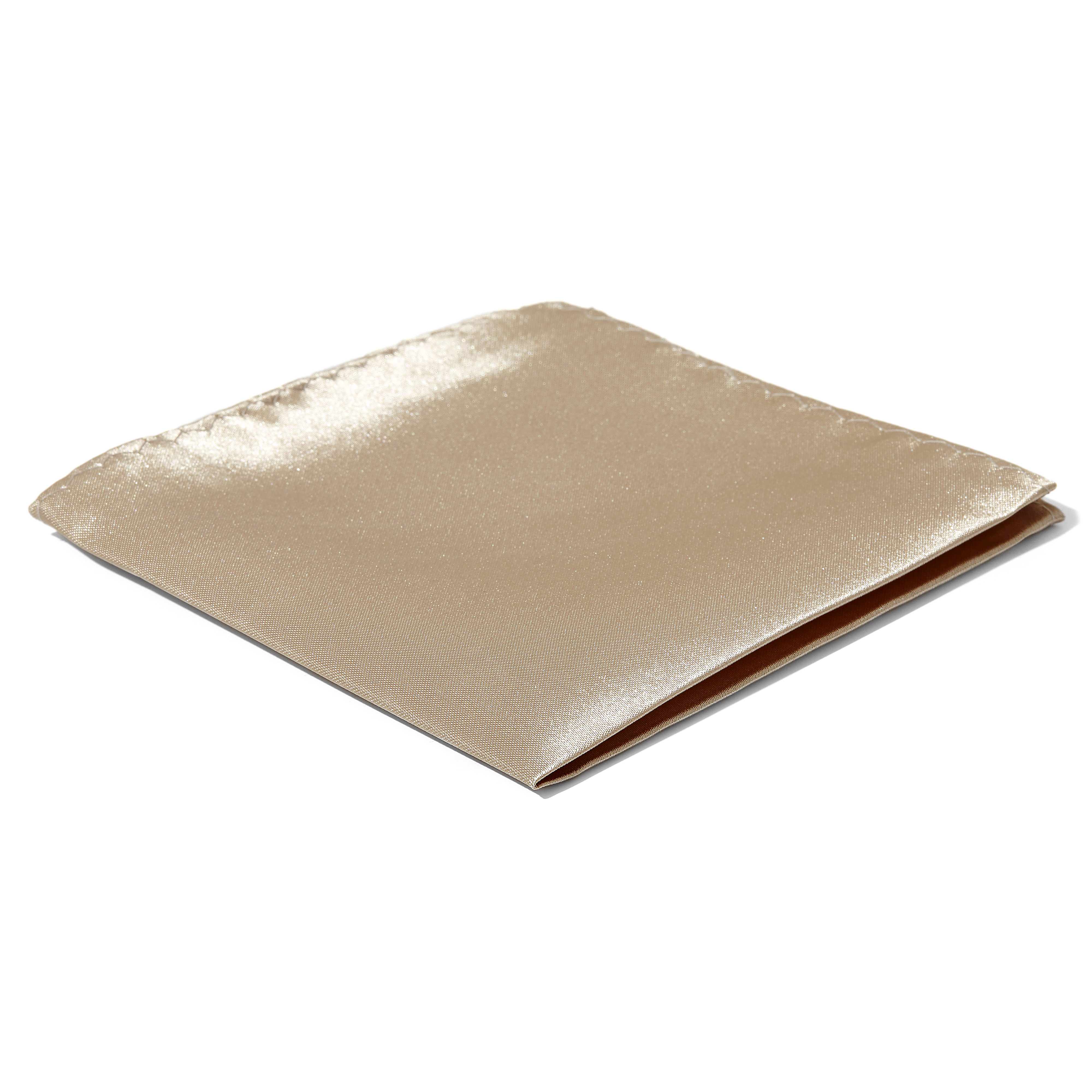 Glänzendes Champagnerfarbenes Schlichtes Einstecktuch - 1
