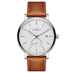 Axel | Cognac Brown Silver-Tone Stainless Steel Watch
