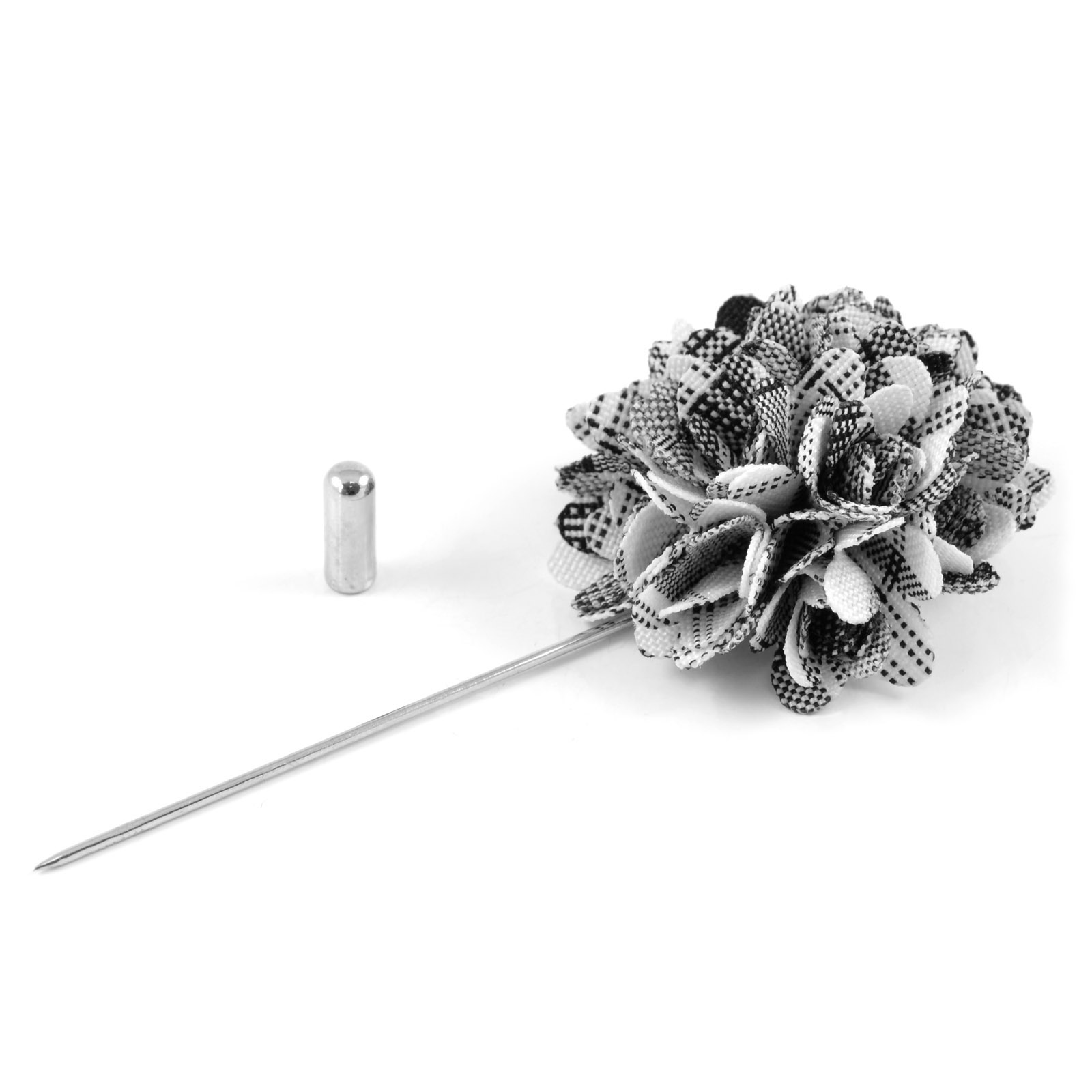 Szpilka do marynarki - biało-czarna dalia - 2