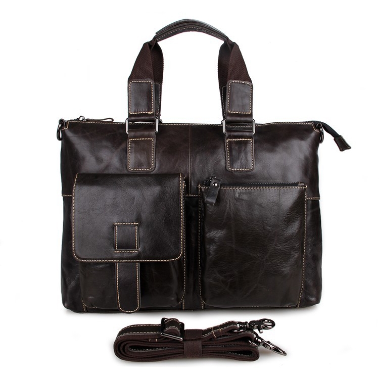 Coffee Leather Work Bag  - 2